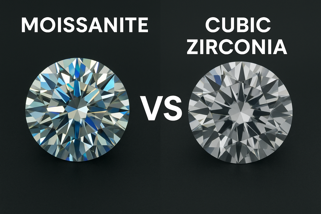 moissanite tennis chain vs cz tennis chain difference