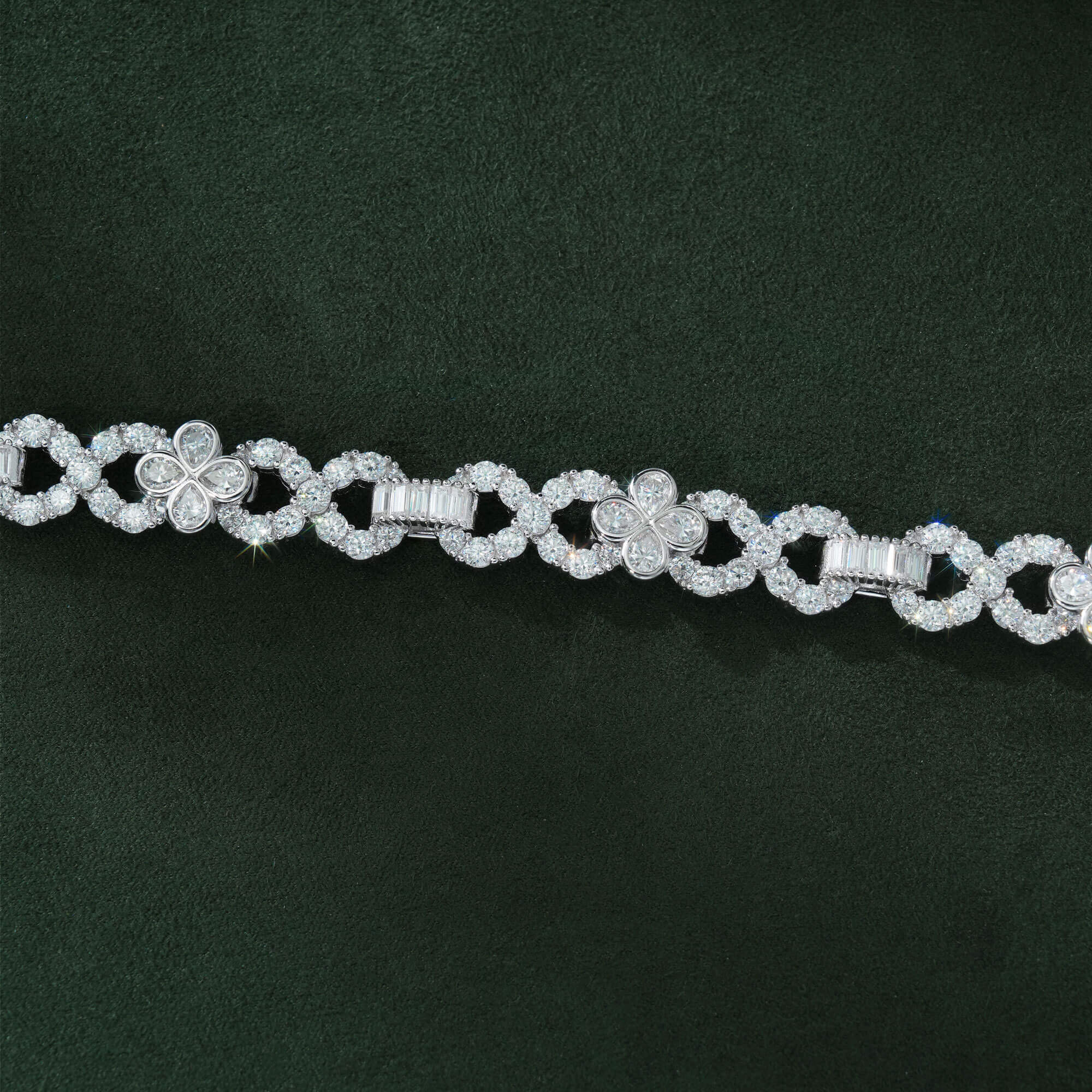 10MM Iced Out Flower Infinity Link VVS Moissanite Cuban Bracelet – alternate product view 2
