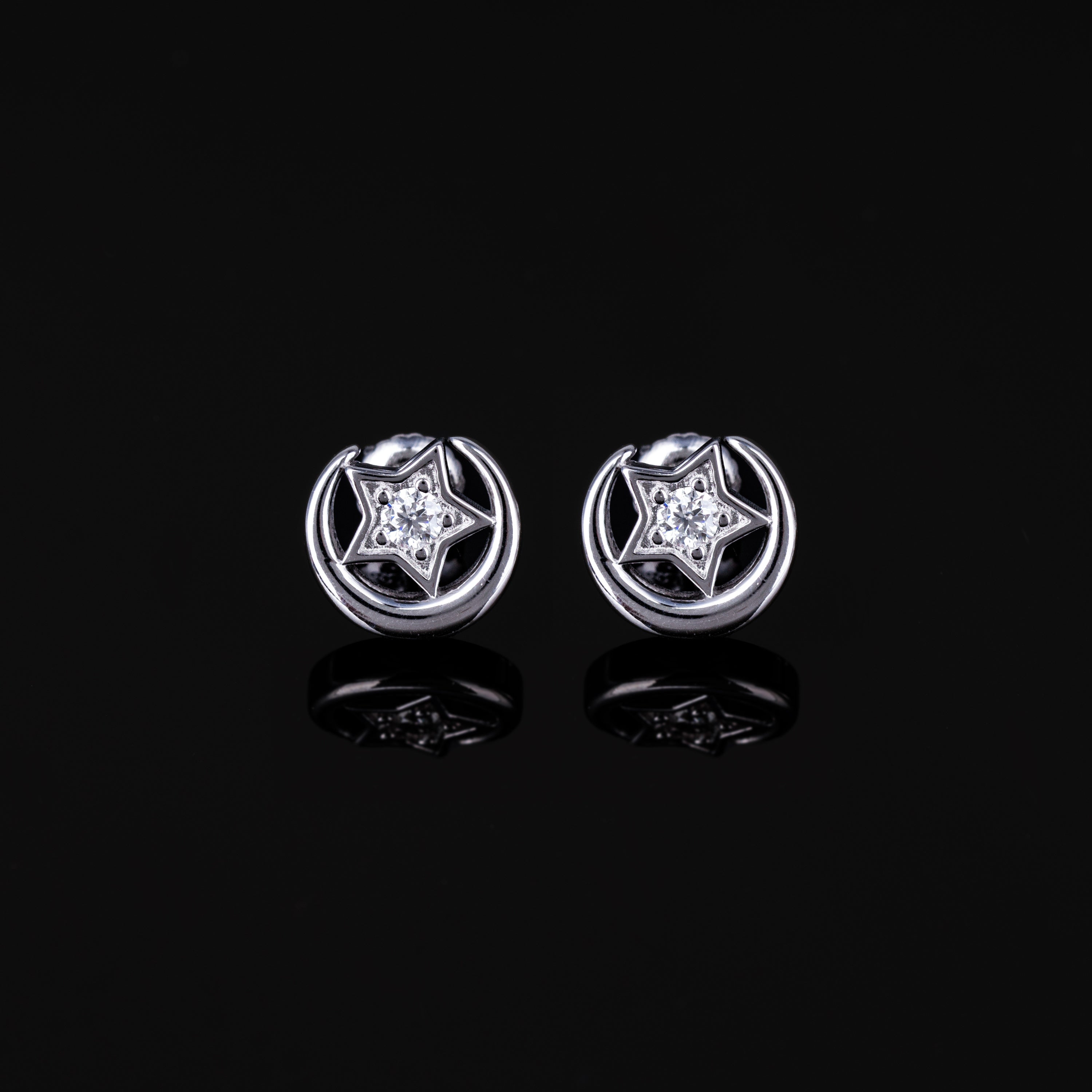 10MM Star Moissanite Stud Earrings VVS Circle Frame Screw Back – alternate product view 5