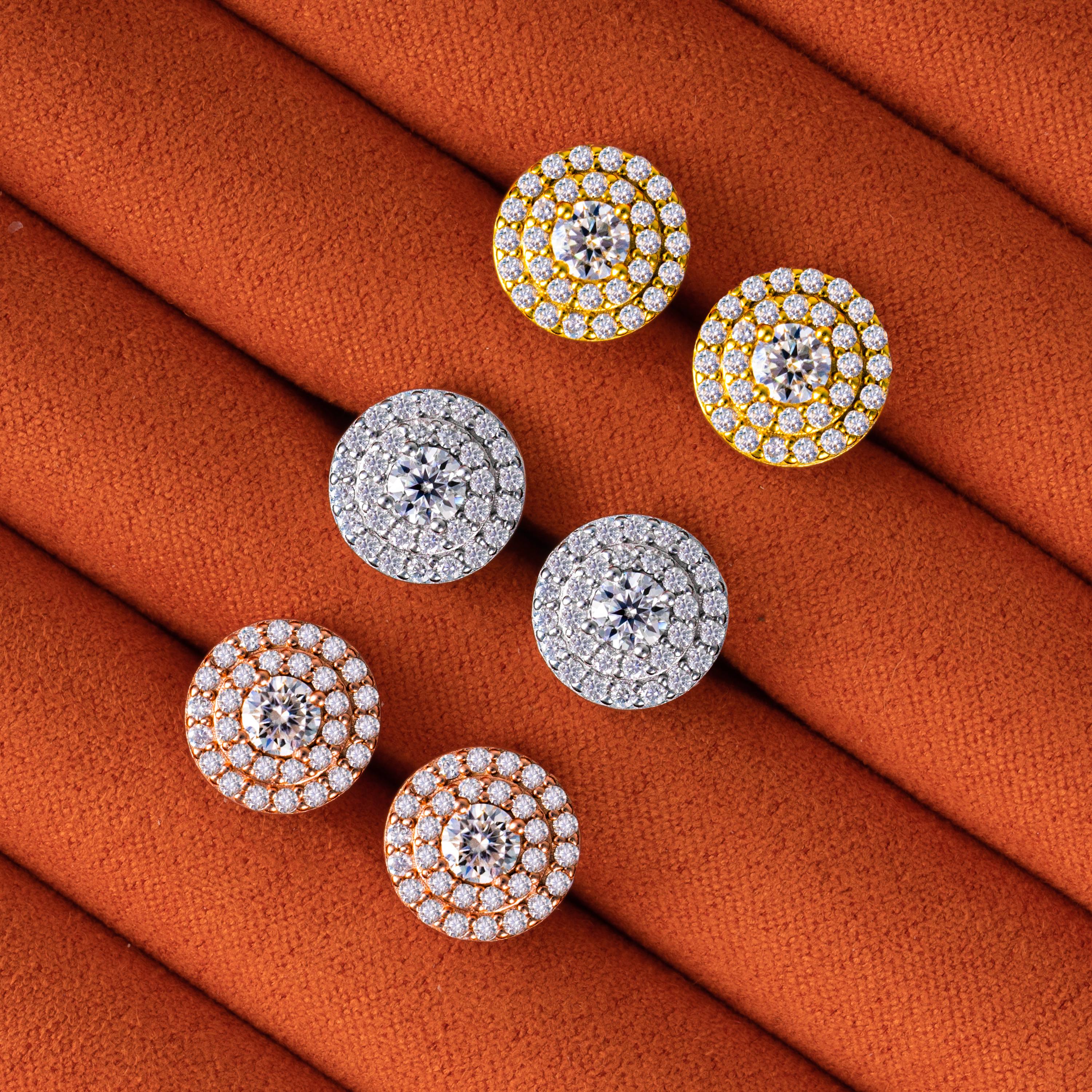 10MM Round Halo Moissanite Earrings – alternate product view 2