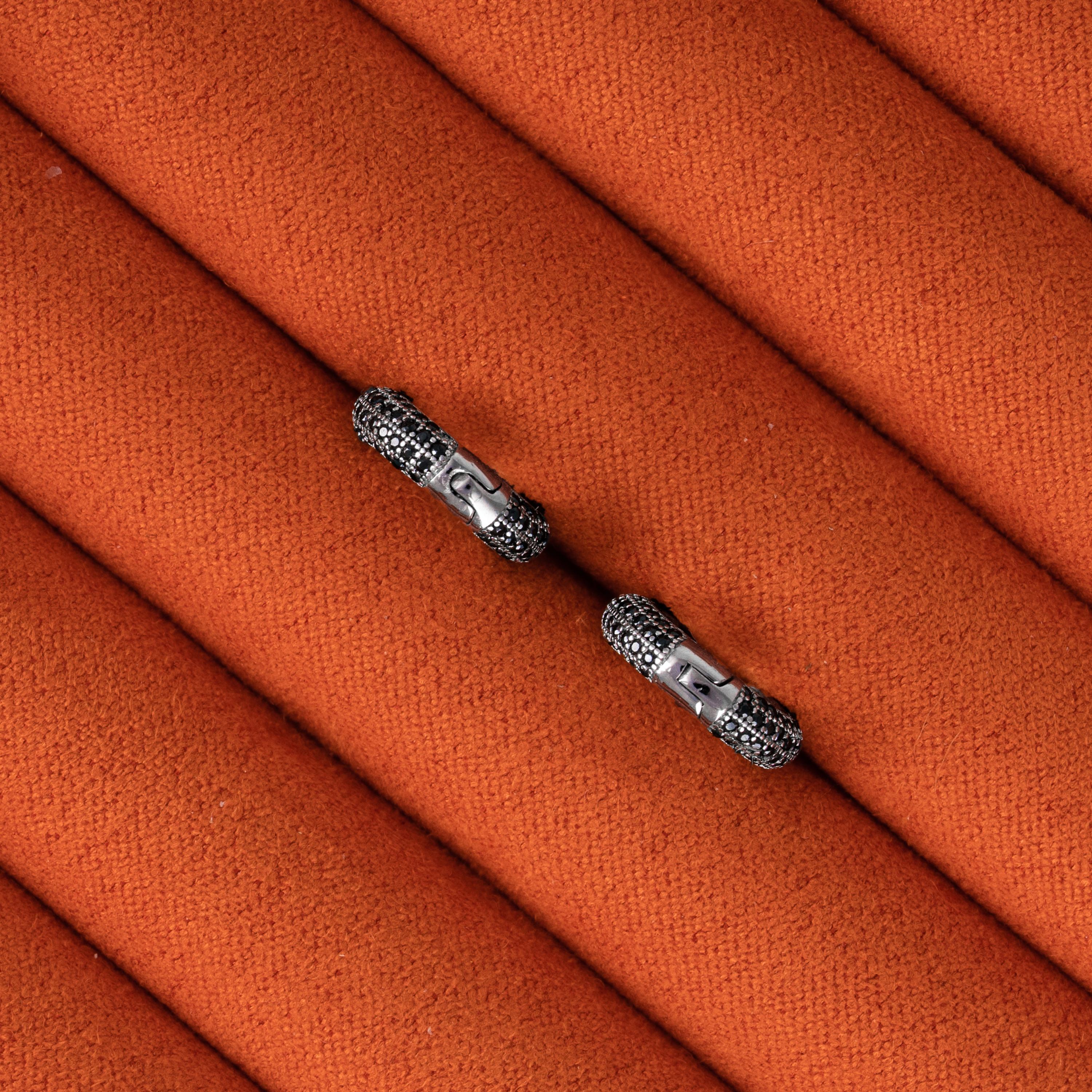 10MM Black Moissanite White Moissanite Earrings