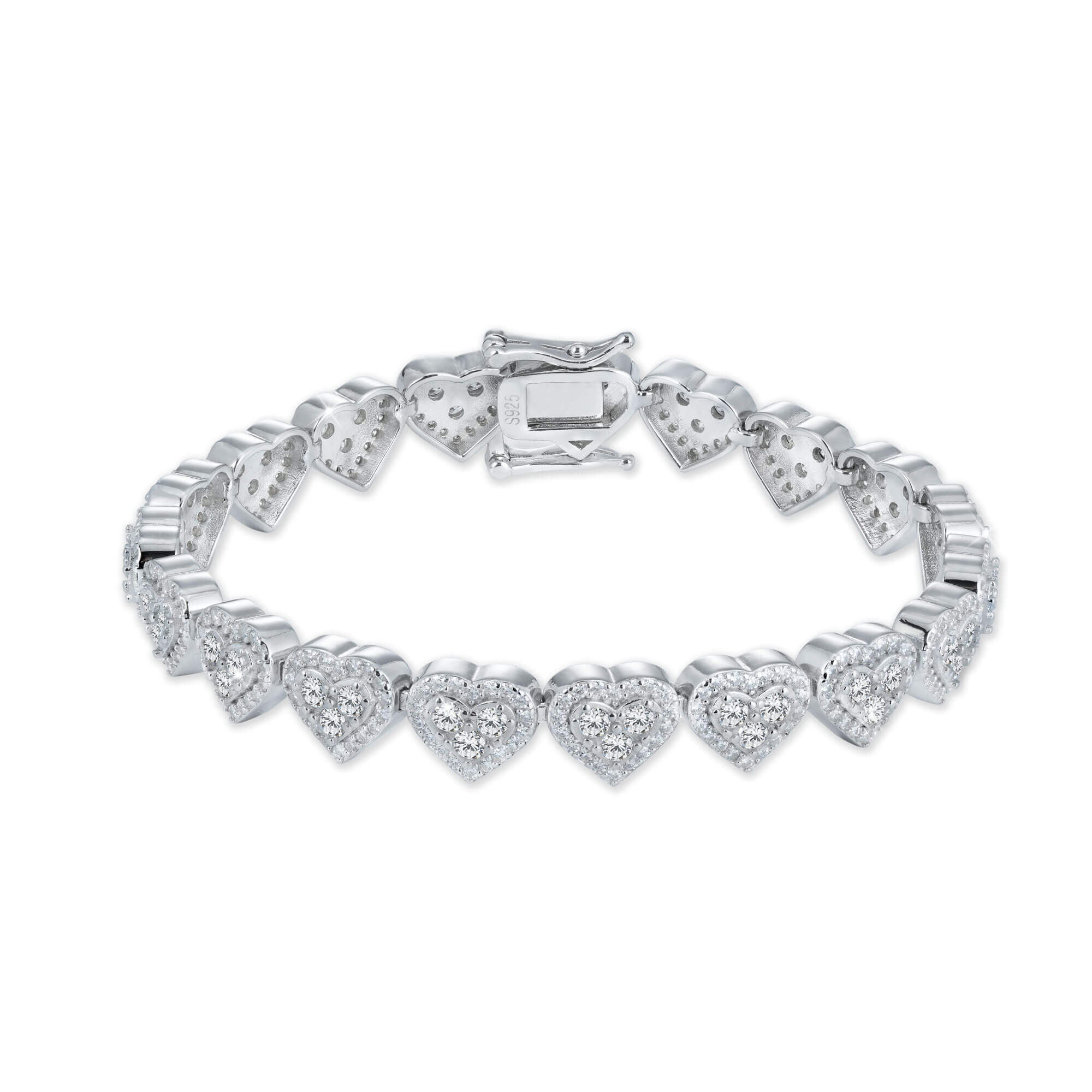 8MM Heart Cuban Link VVS Moissanite Bracelet – alternate product view 4
