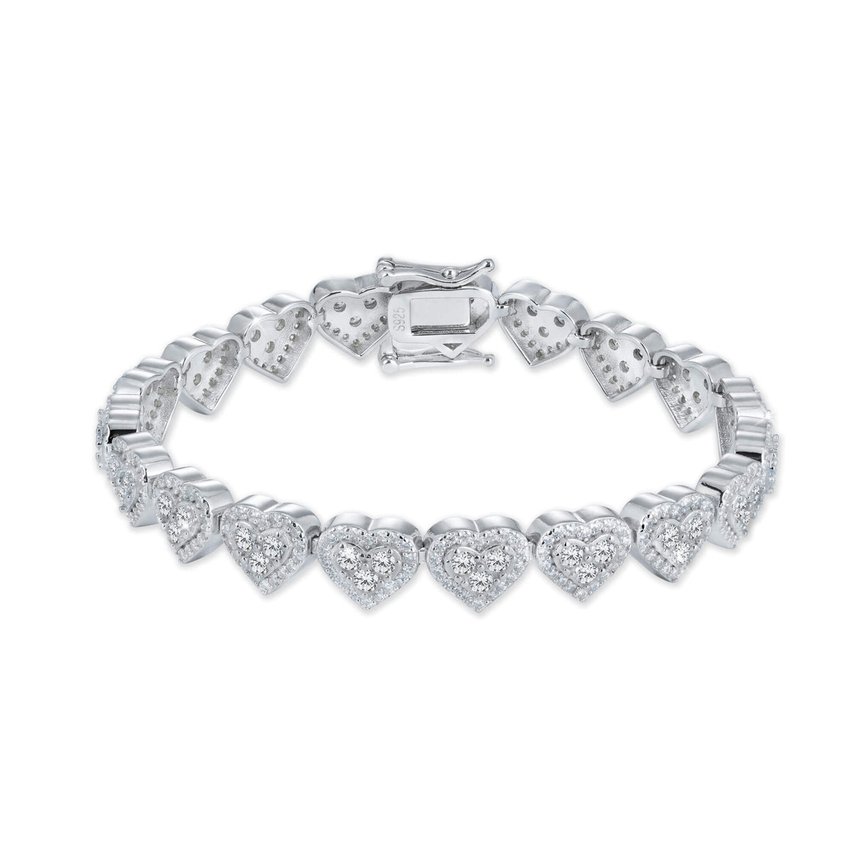 8MM Heart Cuban Link VVS Moissanite Bracelet – alternate product view 4
