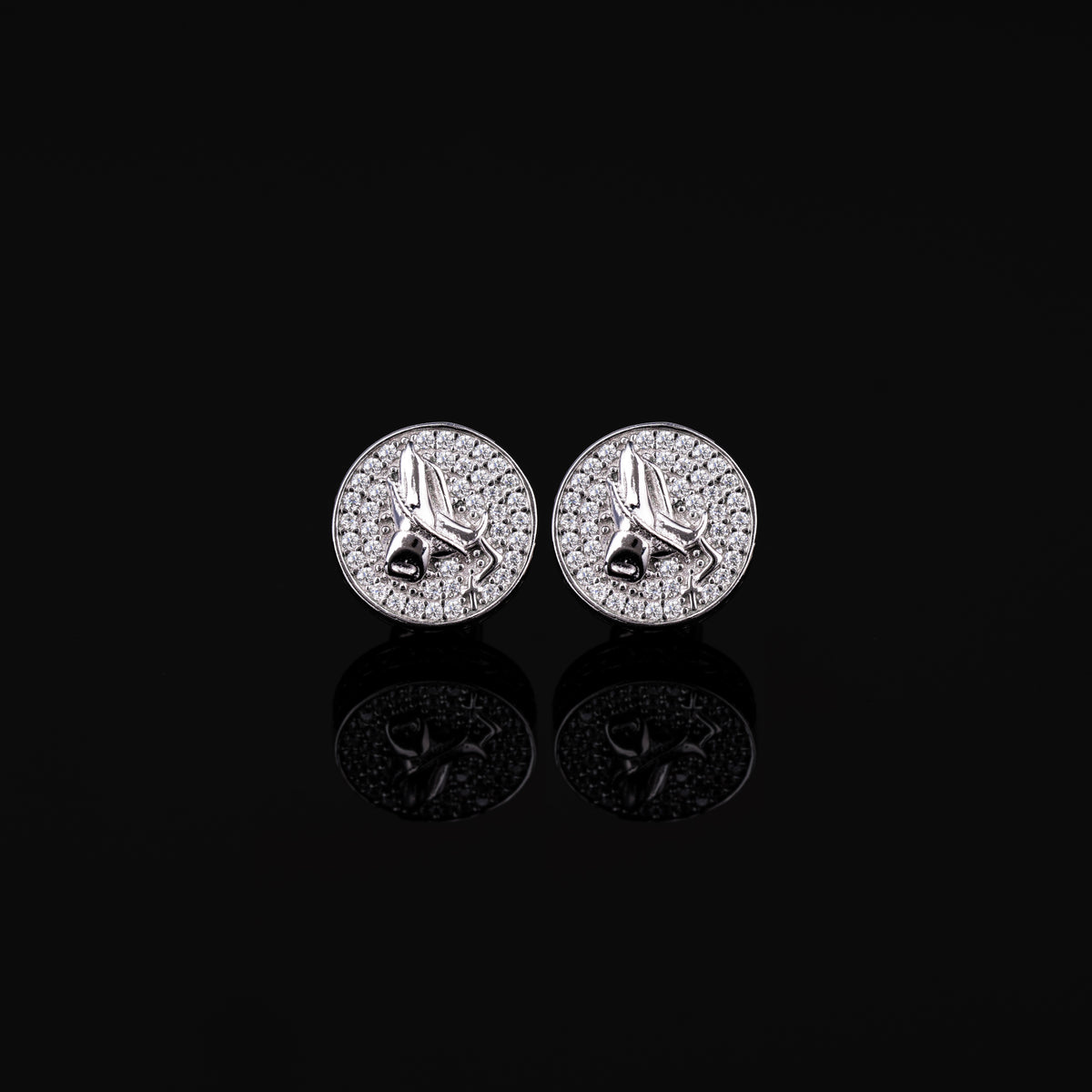 12MM Praying Hands Moissanite Stud Earrings VVS Pavé Round Screw Back – alternate product view 6