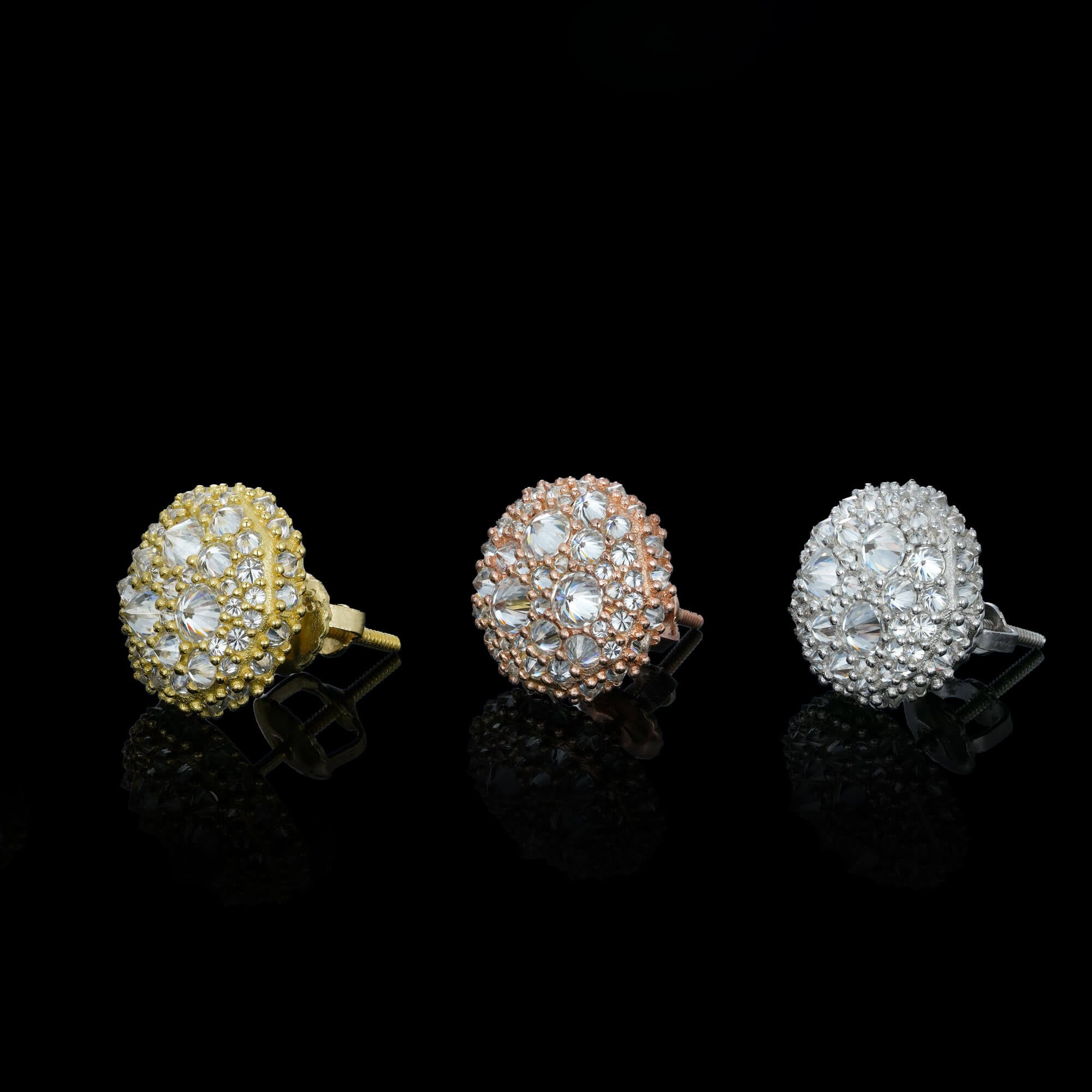 12MM Nine-Sided Cluster VVS Moissanite Stud Earrings by Sommarnox