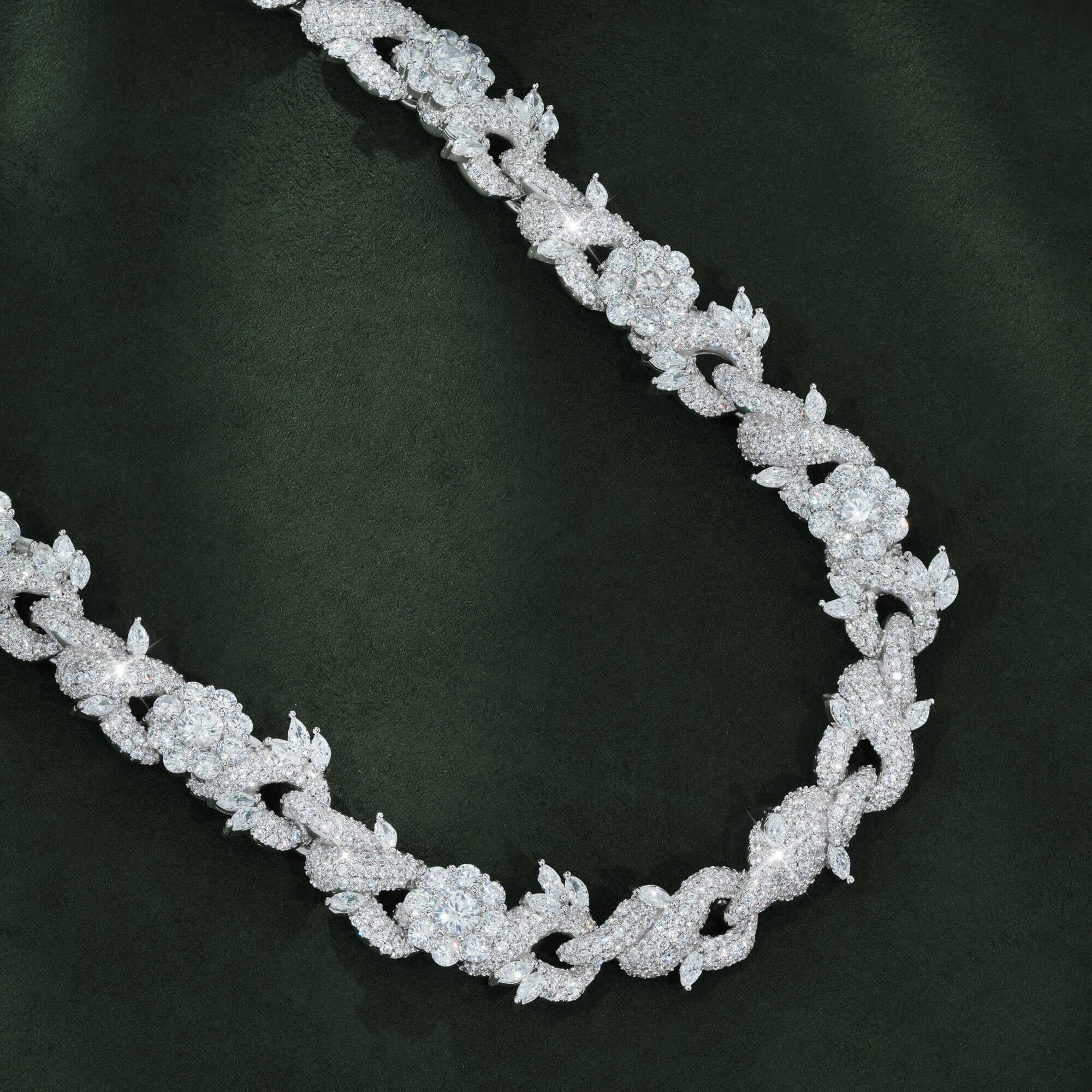 15MM Flame Link VVS Moissanite Chain
