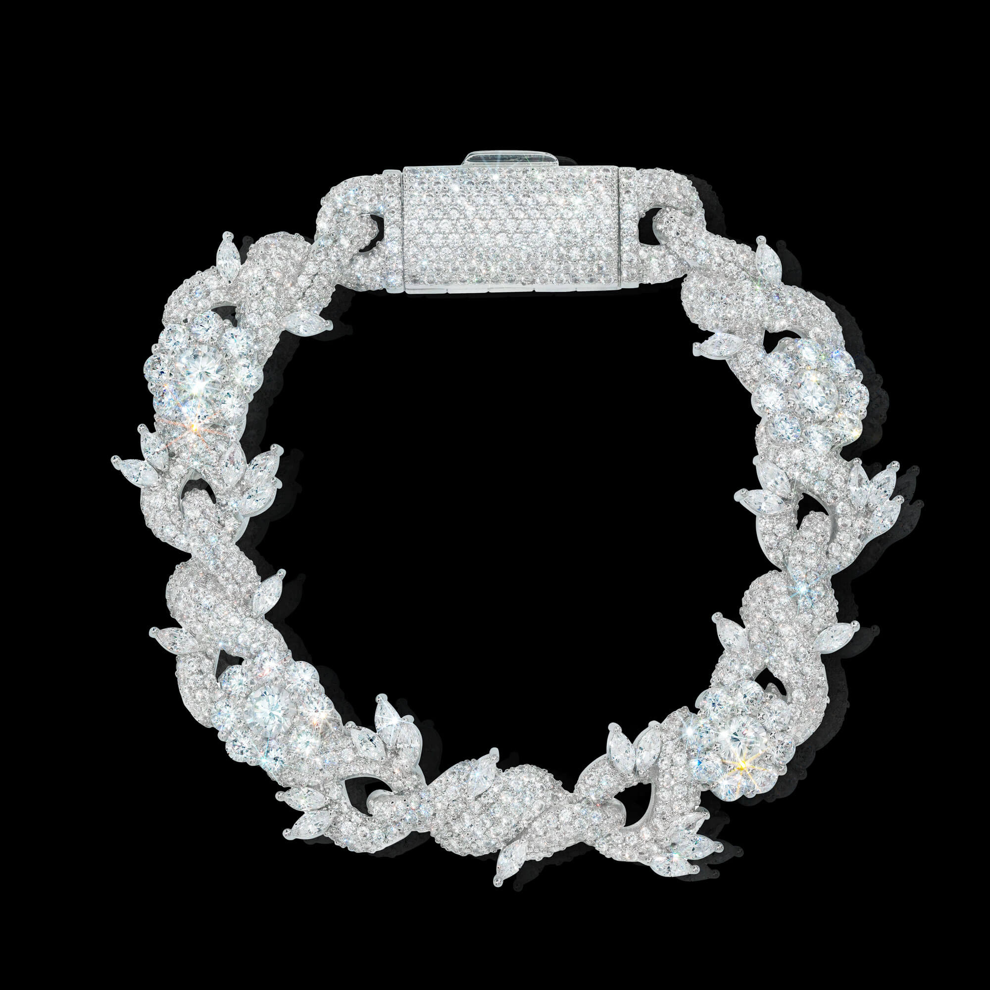 15MM Flame Link VVS Moissanite Bracelet