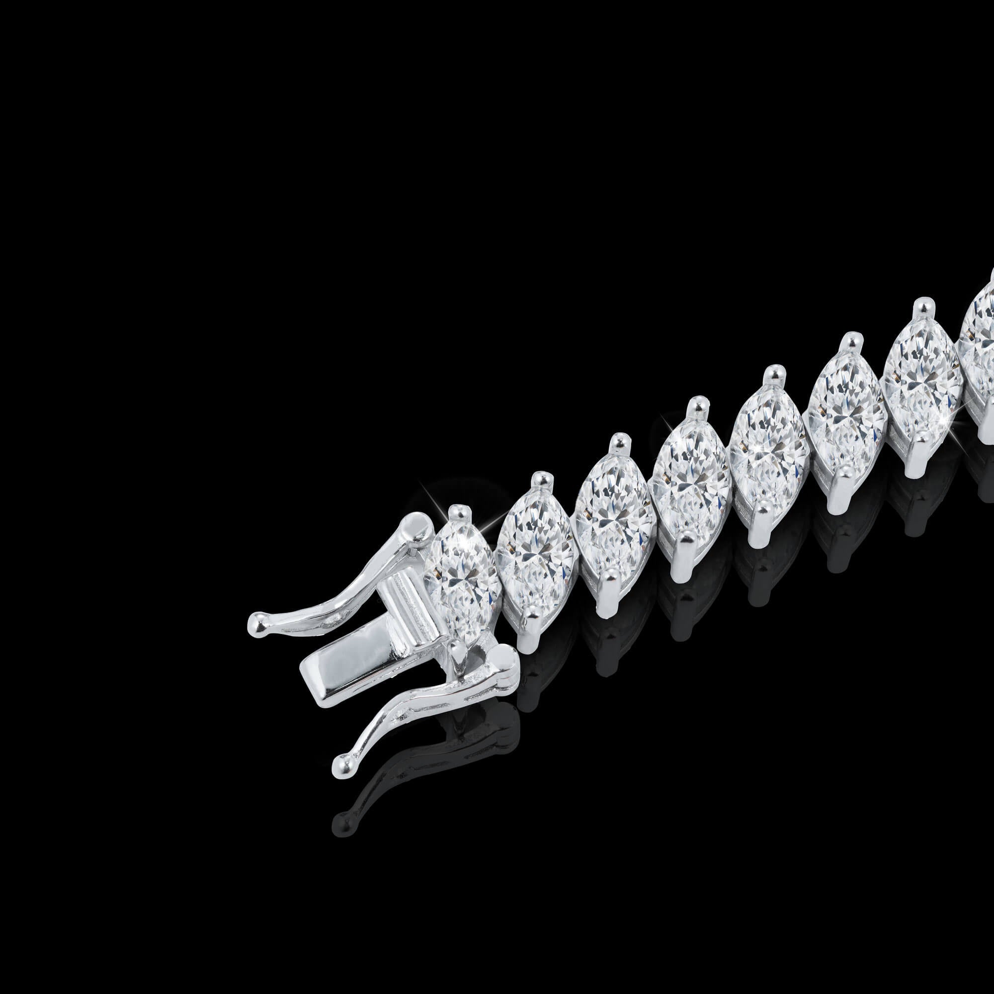 Marquise Cut VVS Moissanite Tennis Bracelet – alternate product view 2