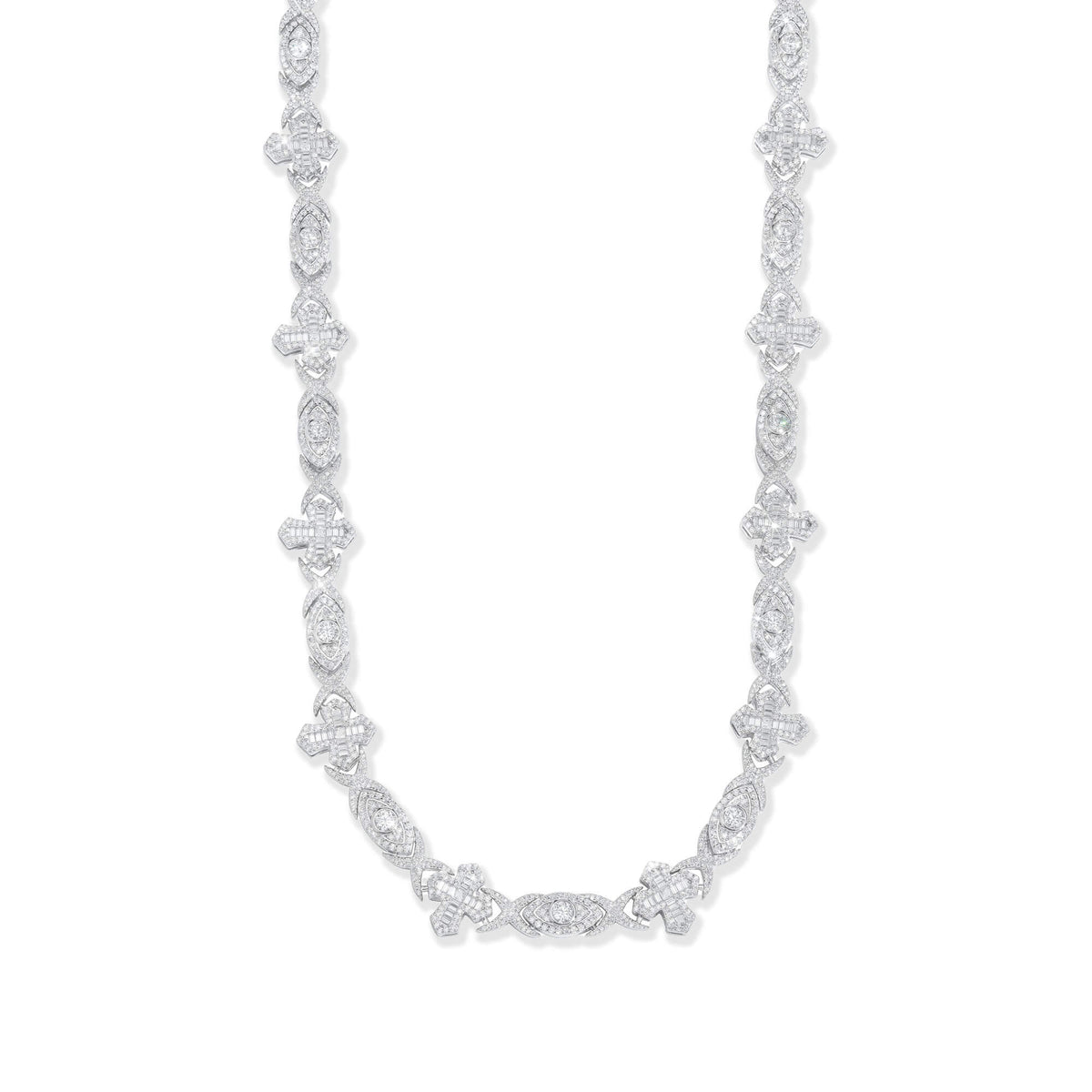 14MM Evil Eye & Cross VVS Moissanite Cuban Link Chain – alternate product view 5
