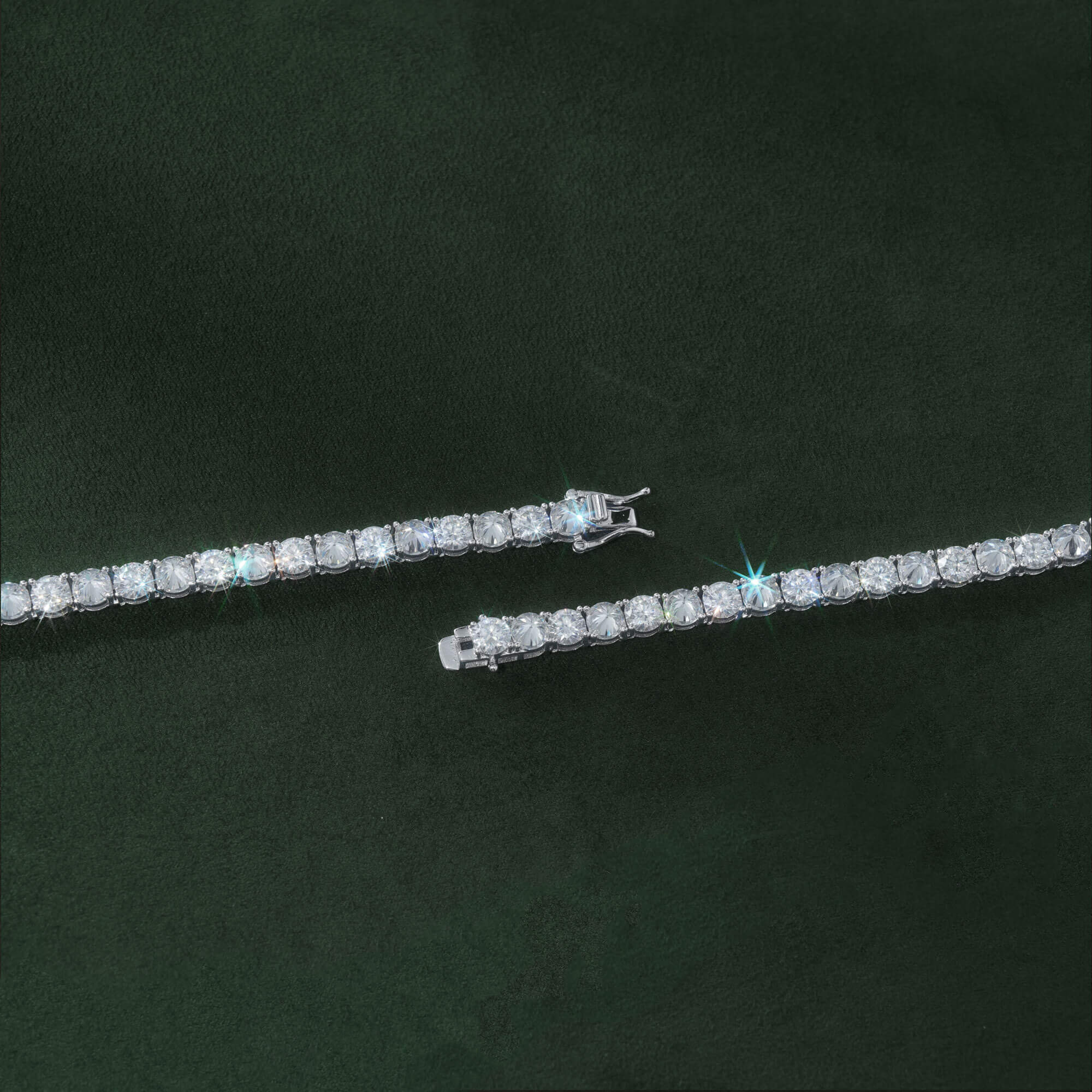 Iced Out Reverse-Set VVS Moissanite Tennis Chain