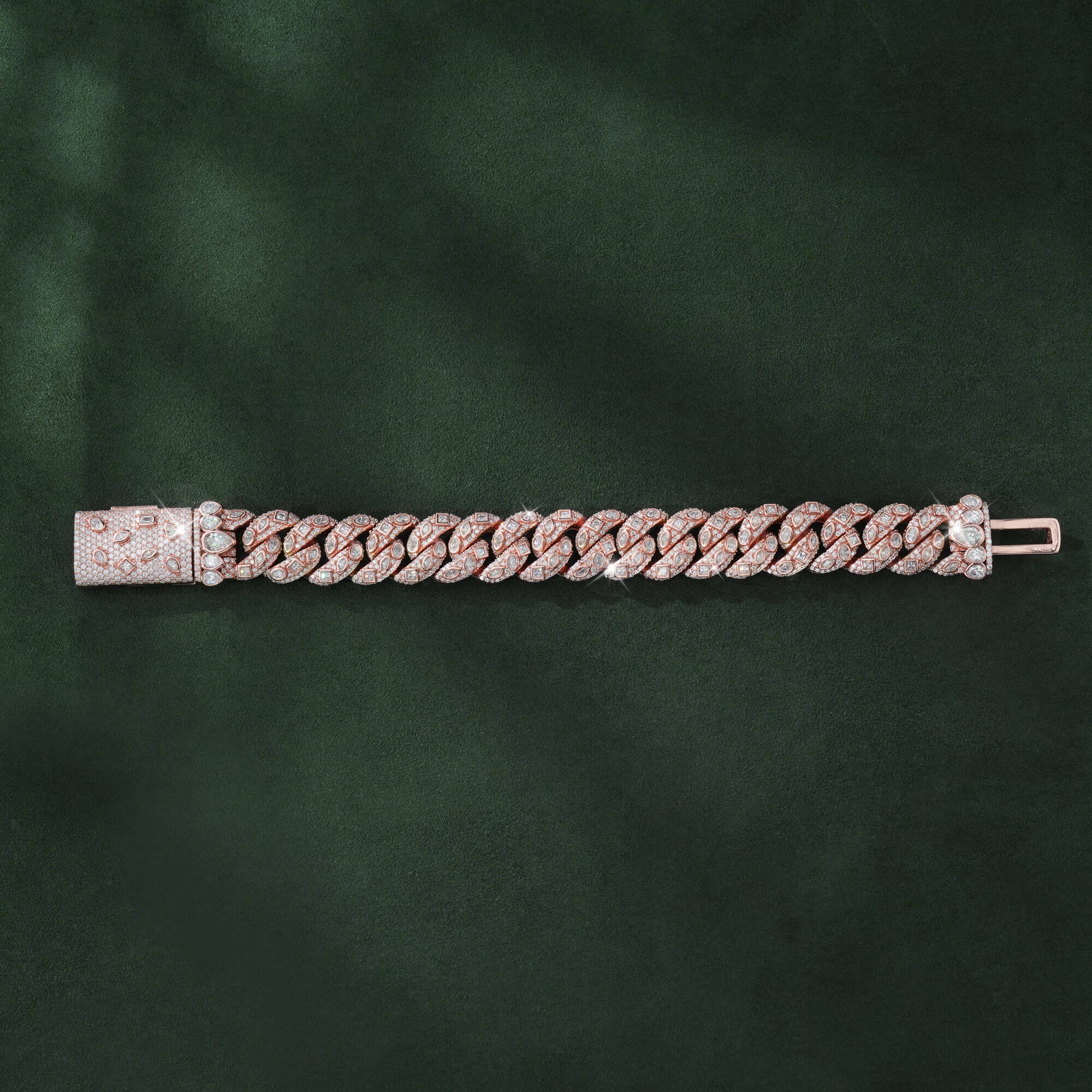 15MM Bezel-Set Mixed Cut VVS Moissanite Cuban Bracelet – alternate product view 4