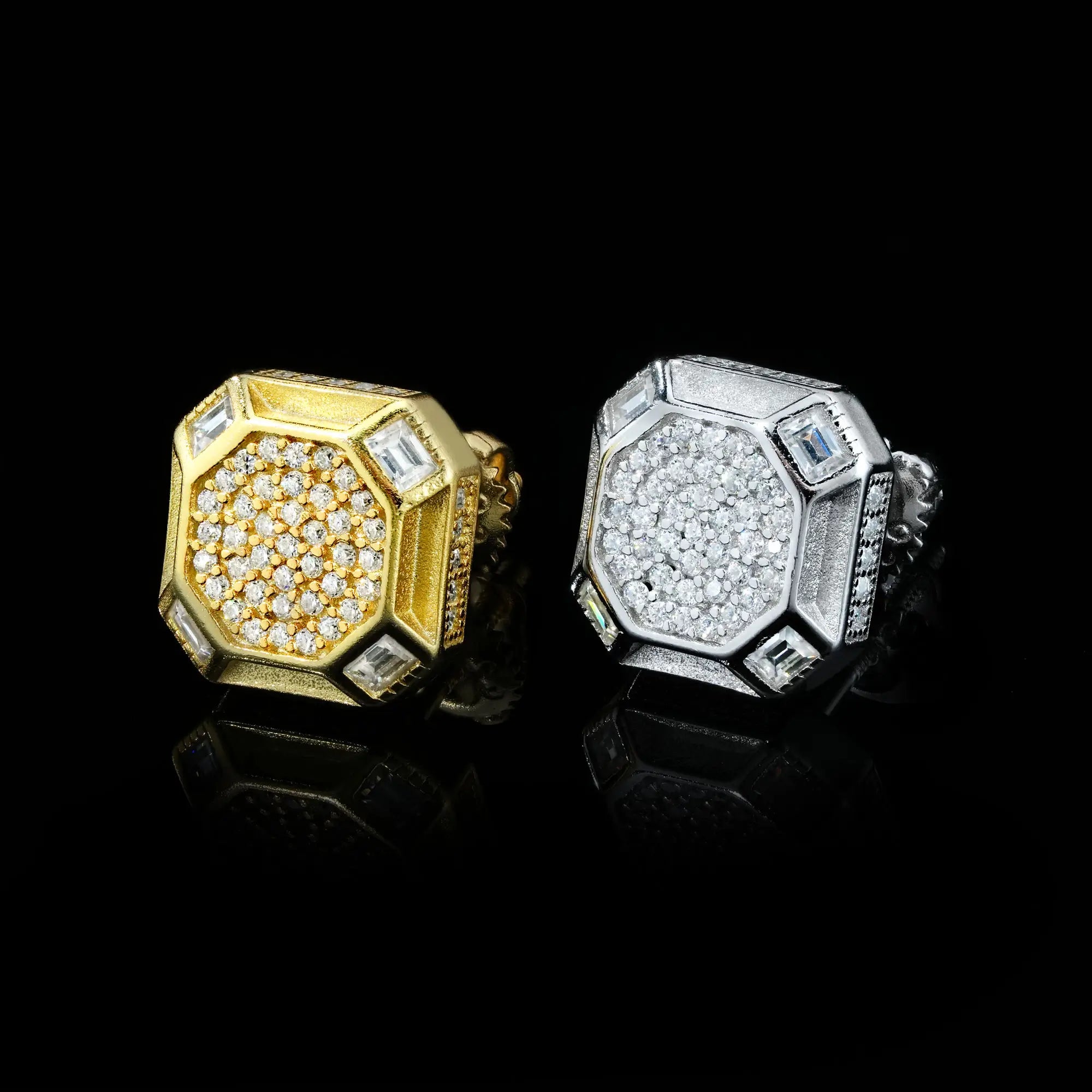 Hexagon Moissanite Stud Earrings – alternate product view 3
