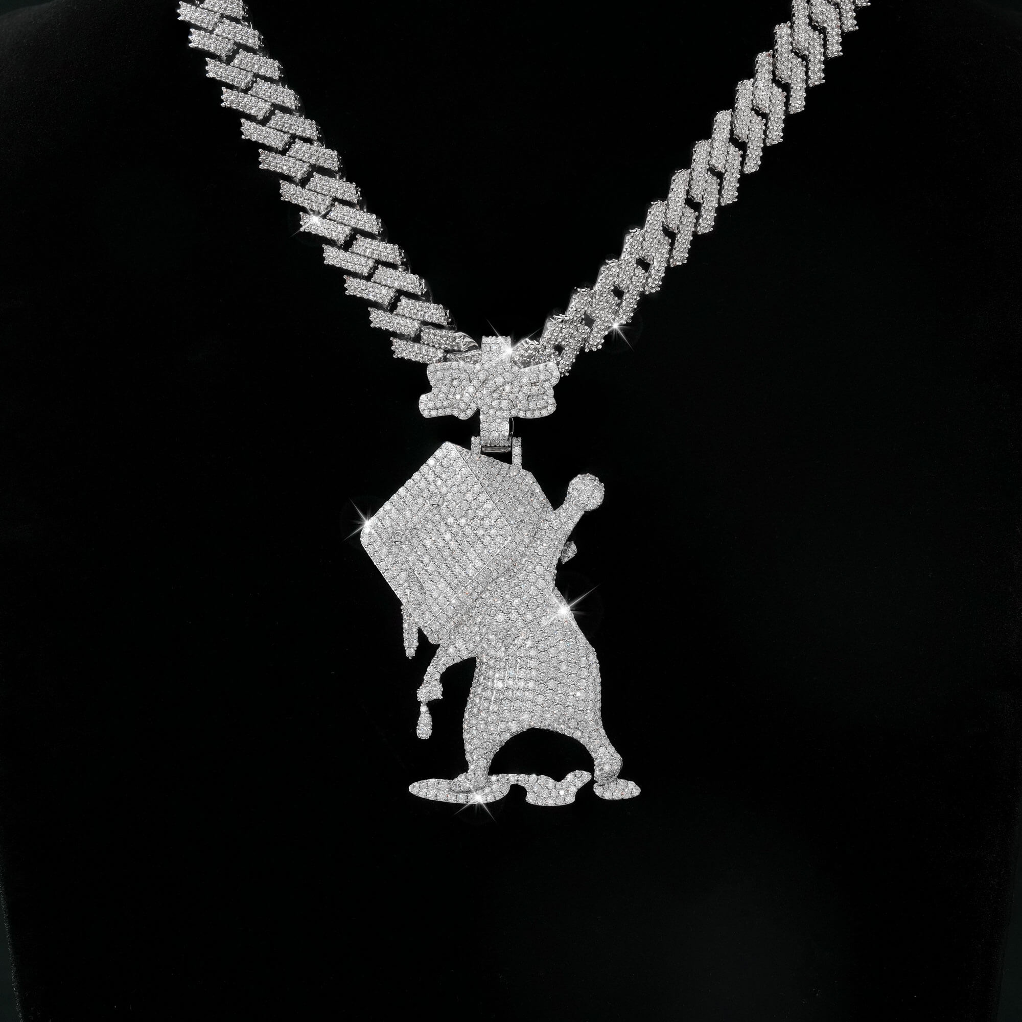 Fully Iced Cartoon Character Pendant Hip Hop Moissanite Piece – alternate product view 5