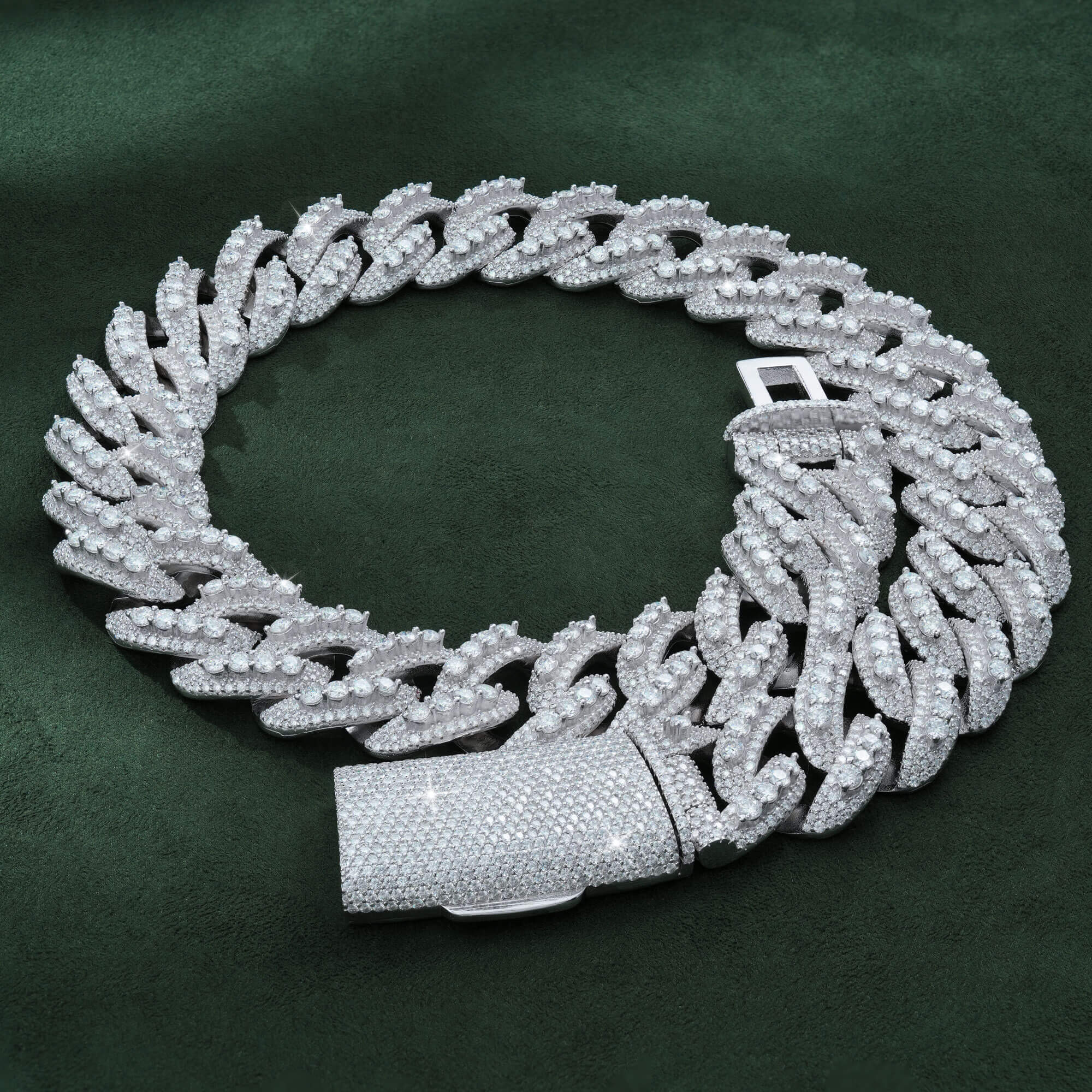 23MM Domed Moissanite Cuban Link Chain – Iced Out VVS – alternate product view 4