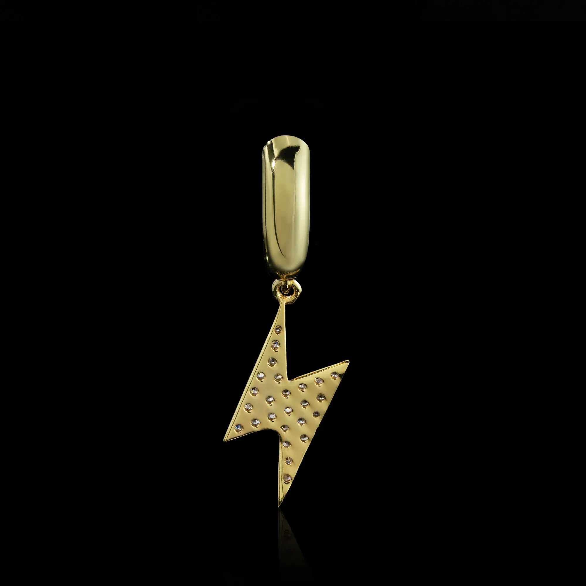 Lightning Bolt Moissanite Huggie Earrings – alternate product view 5