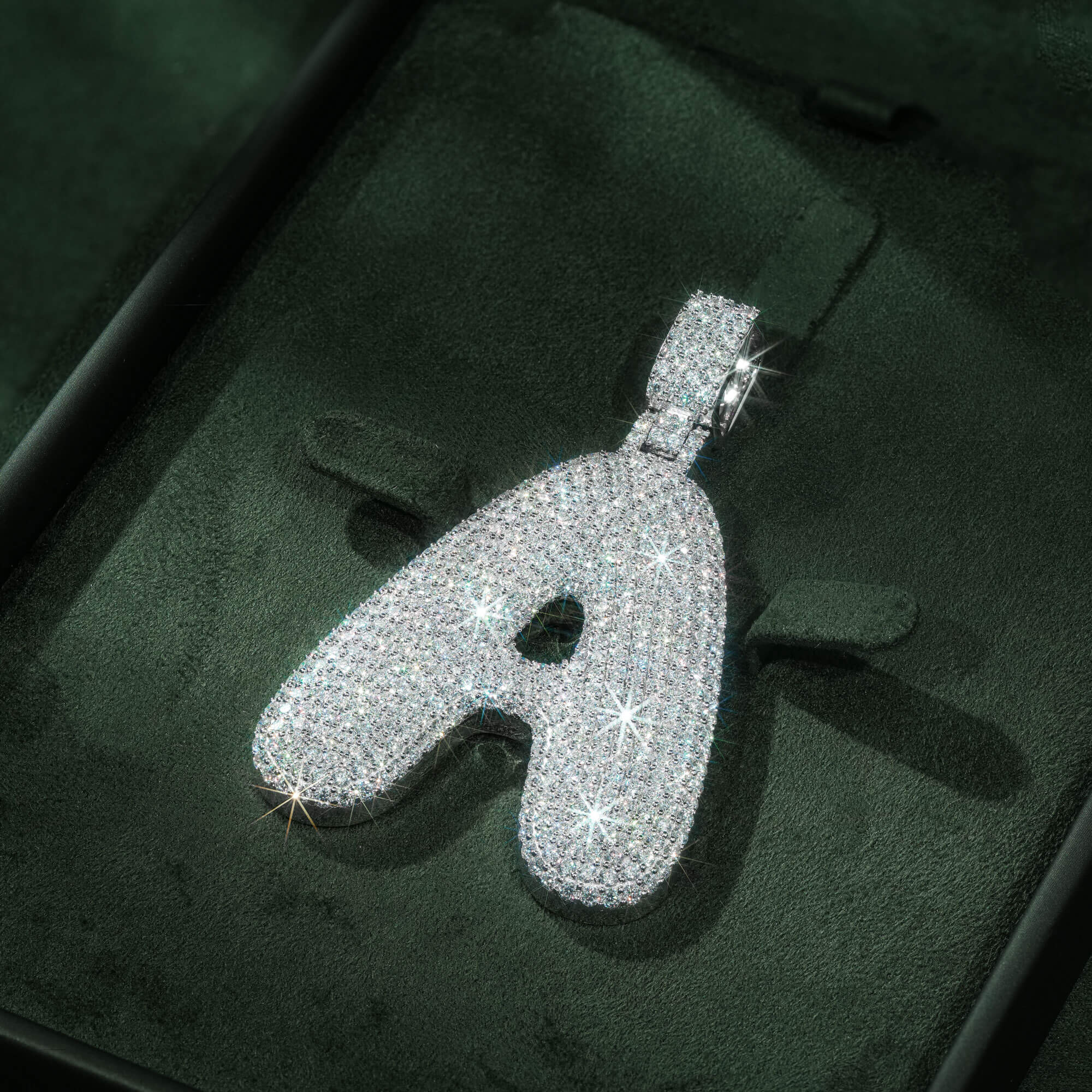 Custom Letter A VVS Moissanite Pendant