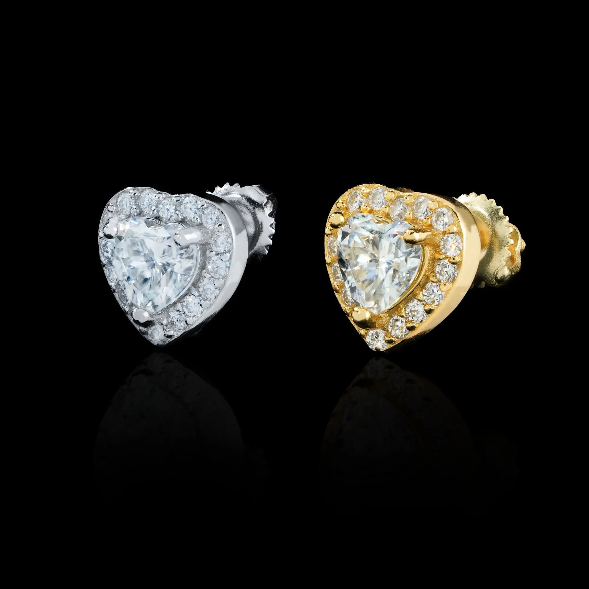 Heart Cut Moissanite Stud Earrings – alternate product view 3