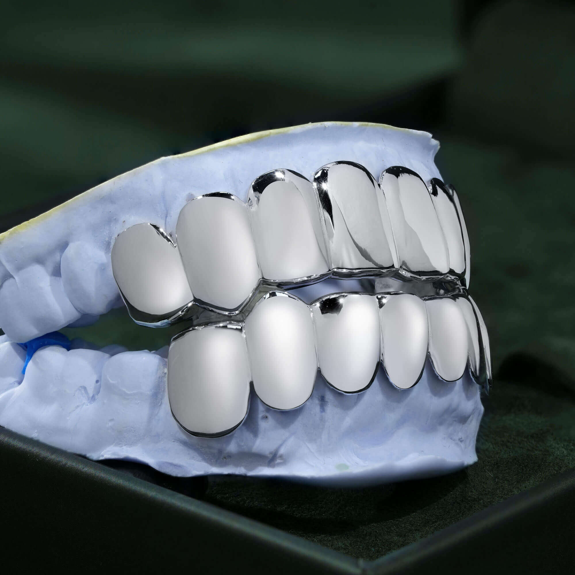 925 Silver 14K Gold Plated Plain Mirror Finish Grillz