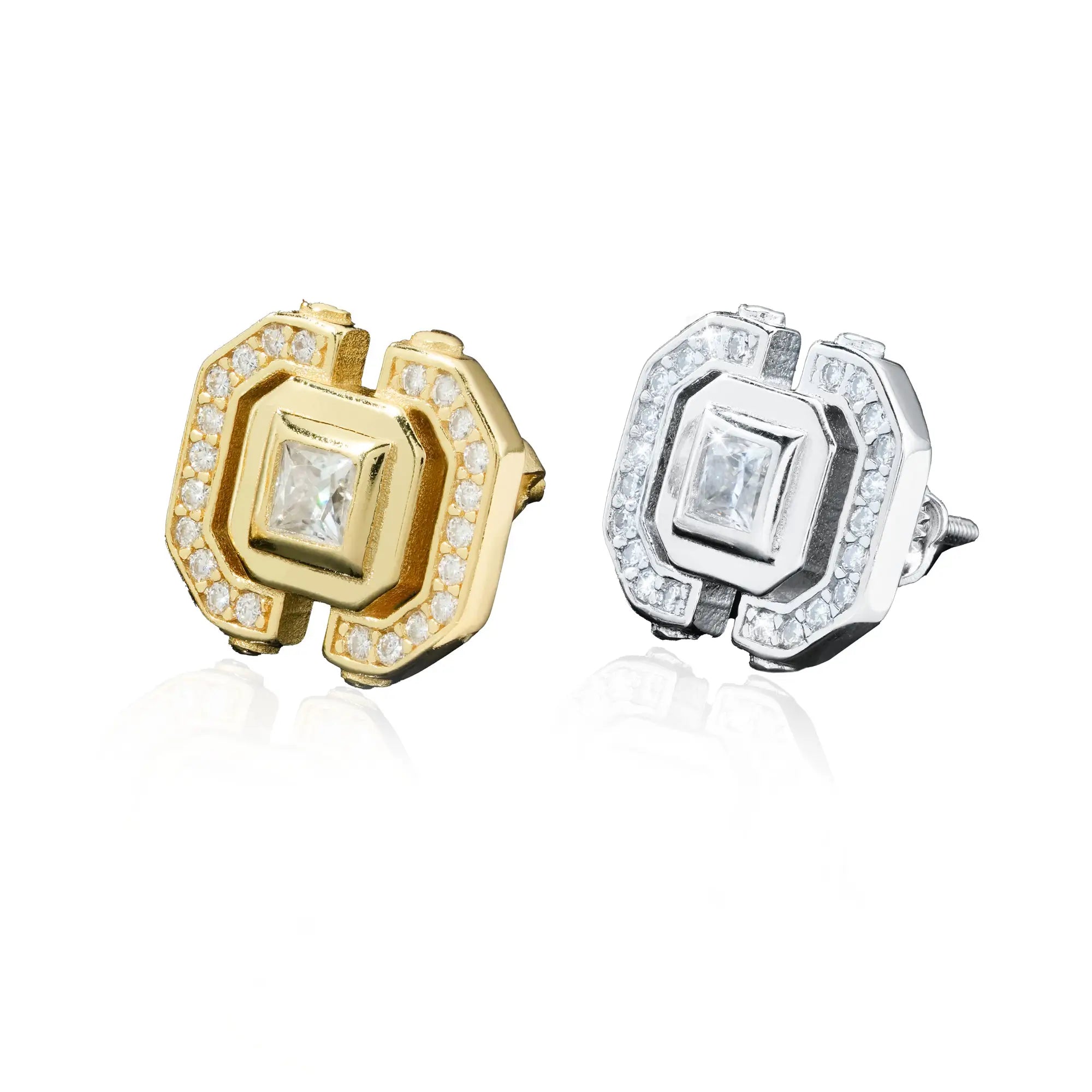 Princess Cut Moissanite Stud Earrings – alternate product view 7