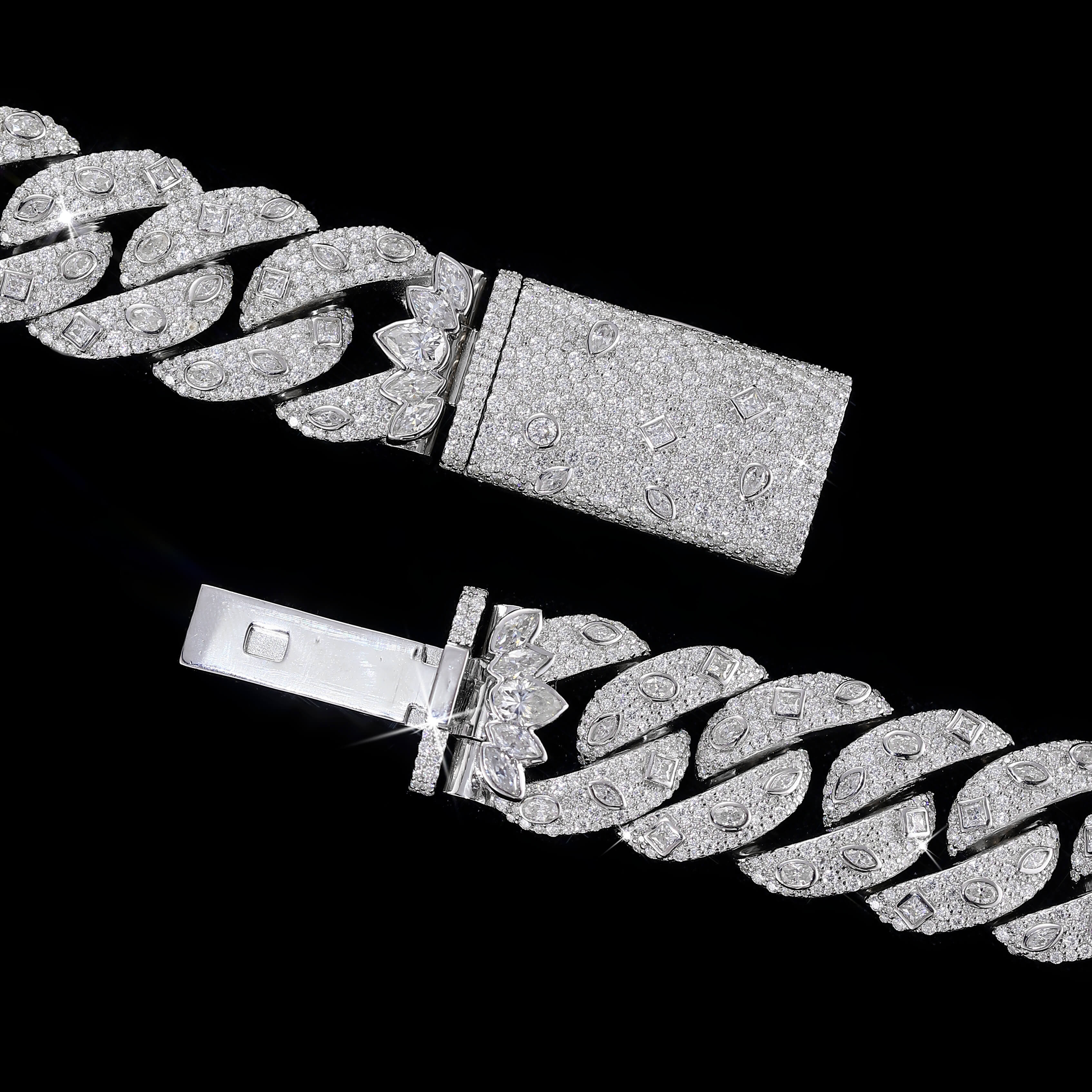 20mm Iced Out Moissanite Cuban Link Chain – Luxury Hip Hop Jewelry – alternate product view 3