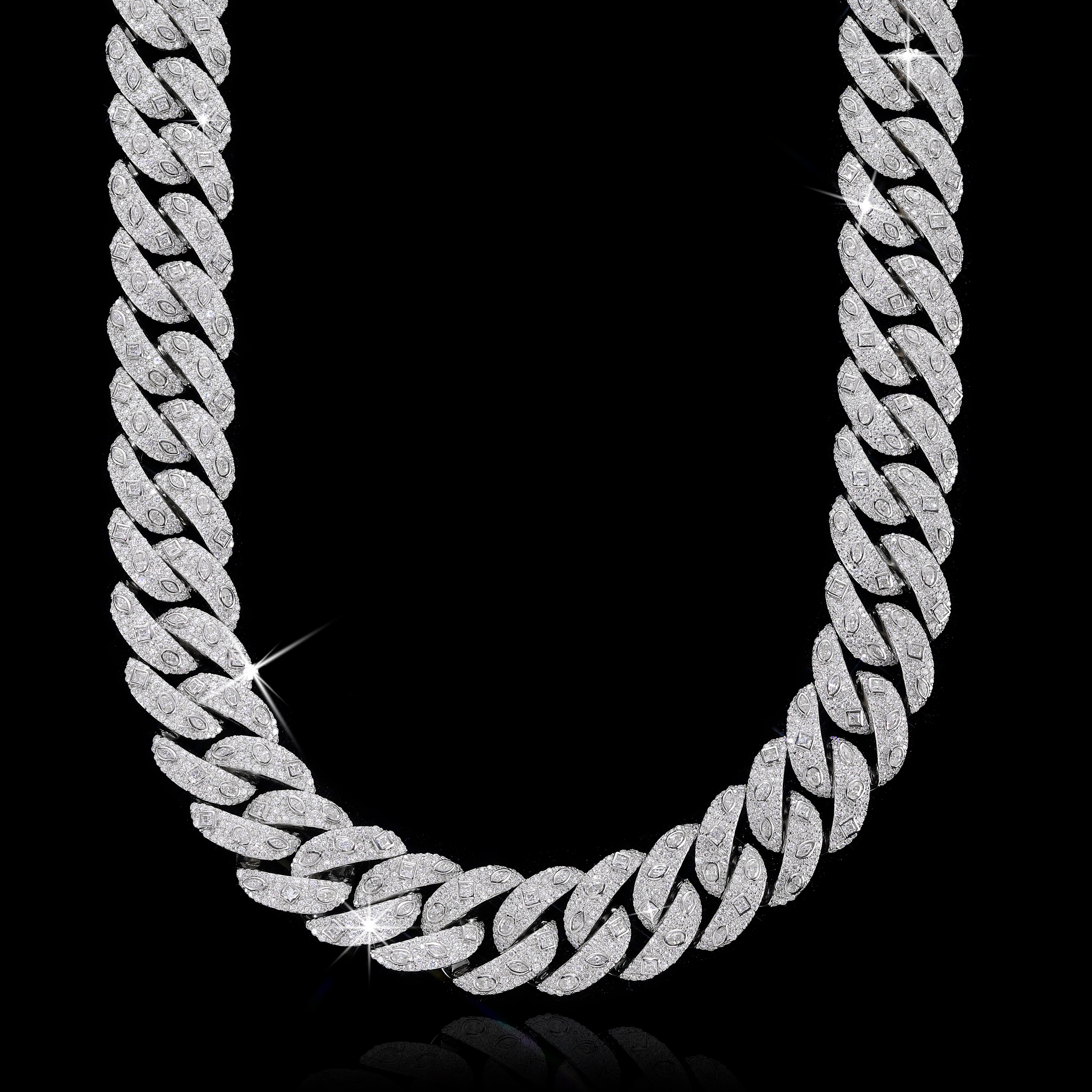 20mm Iced Out Moissanite Cuban Link Chain – Luxury Hip Hop Jewelry – alternate product view 2