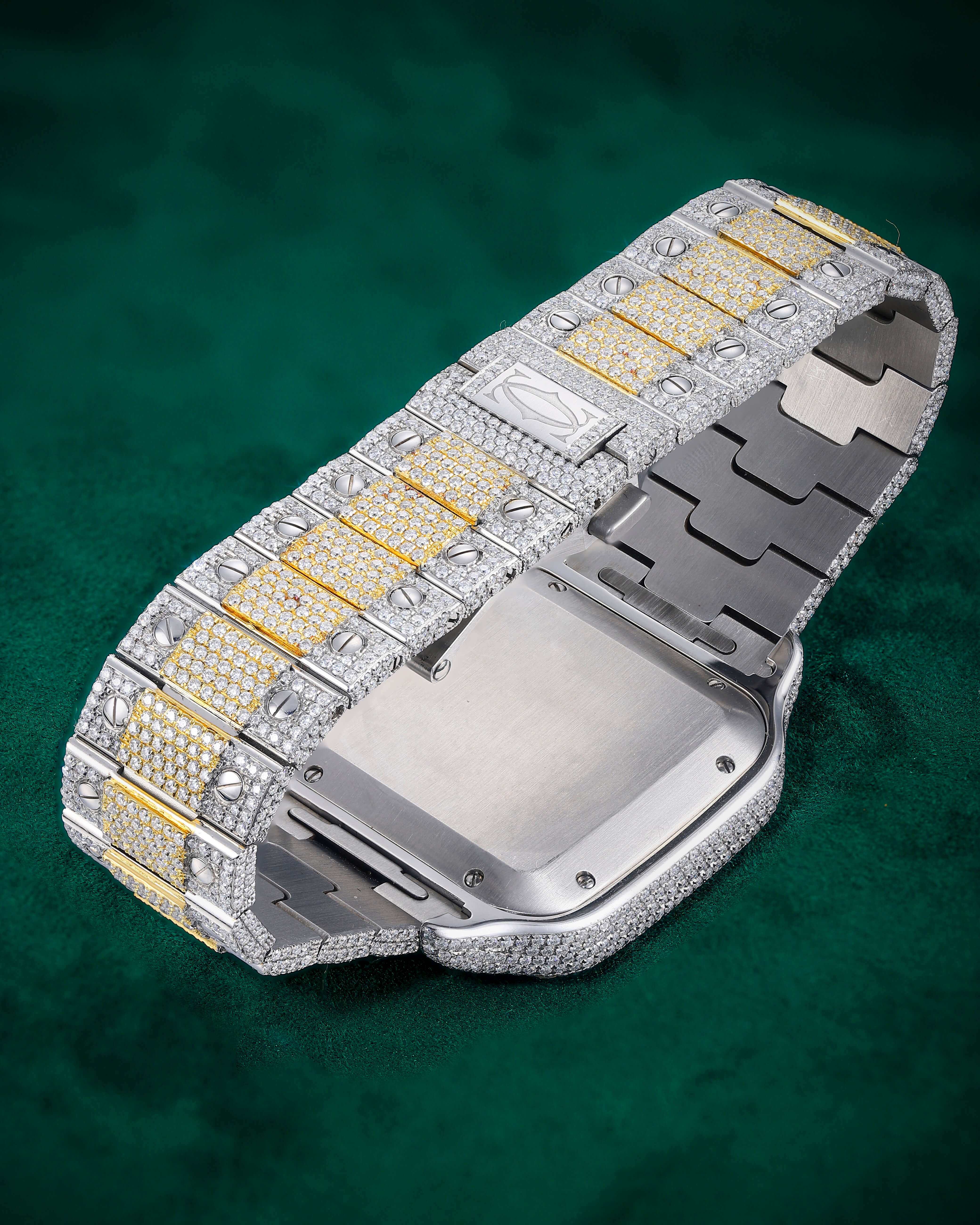 Iced Out Moissanite Watch – Blue Dial Luxury Statement Piece