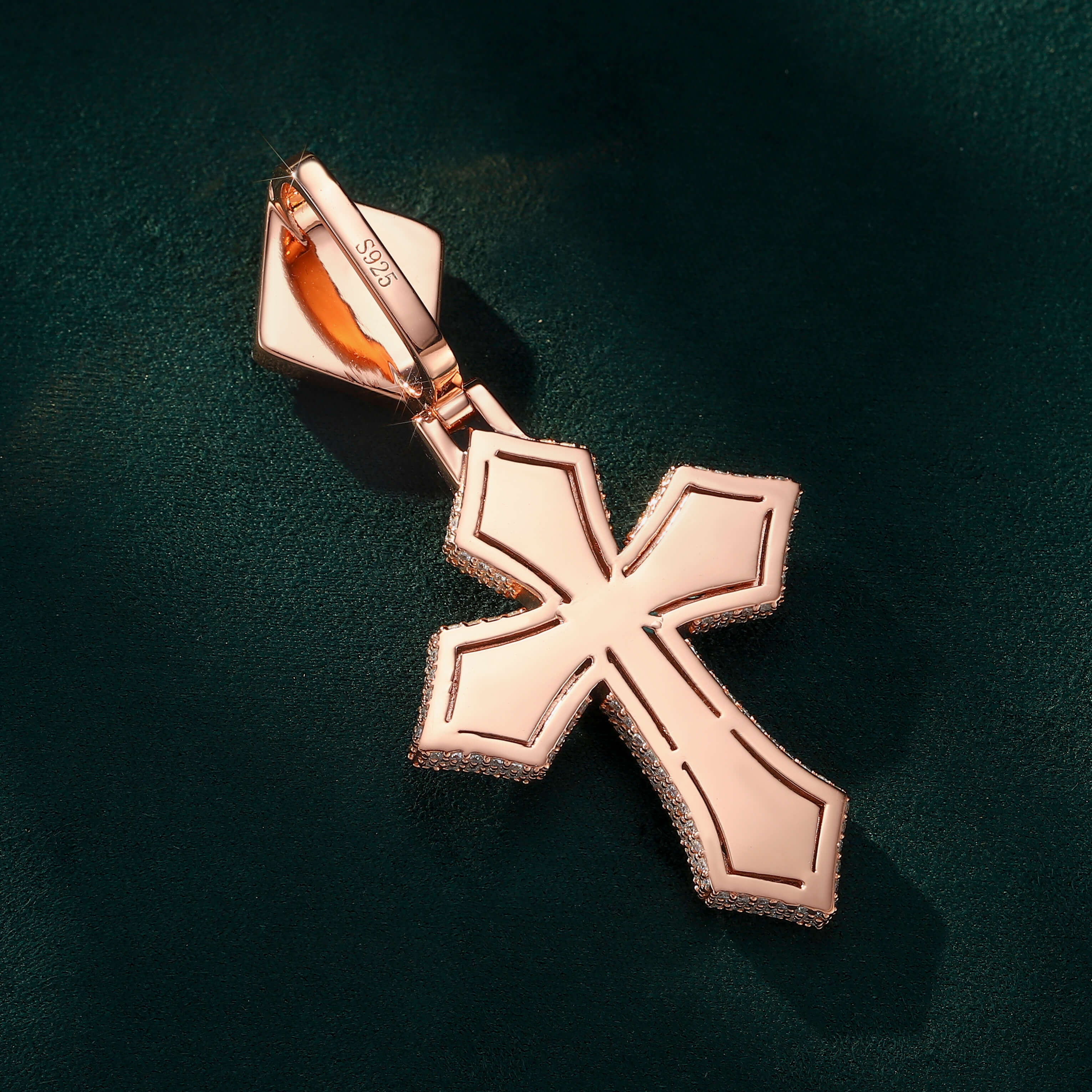 Moissanite Fancy Cut Color Cross Pendant