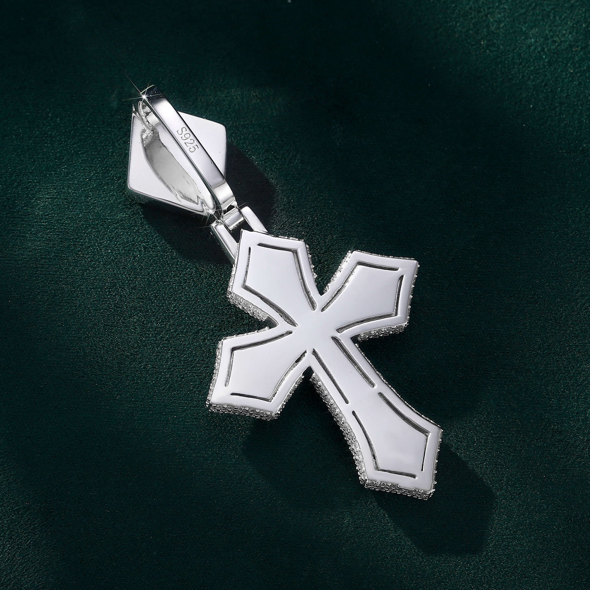 Moissanite Fancy Cut Color Cross Pendant – alternate product view 5