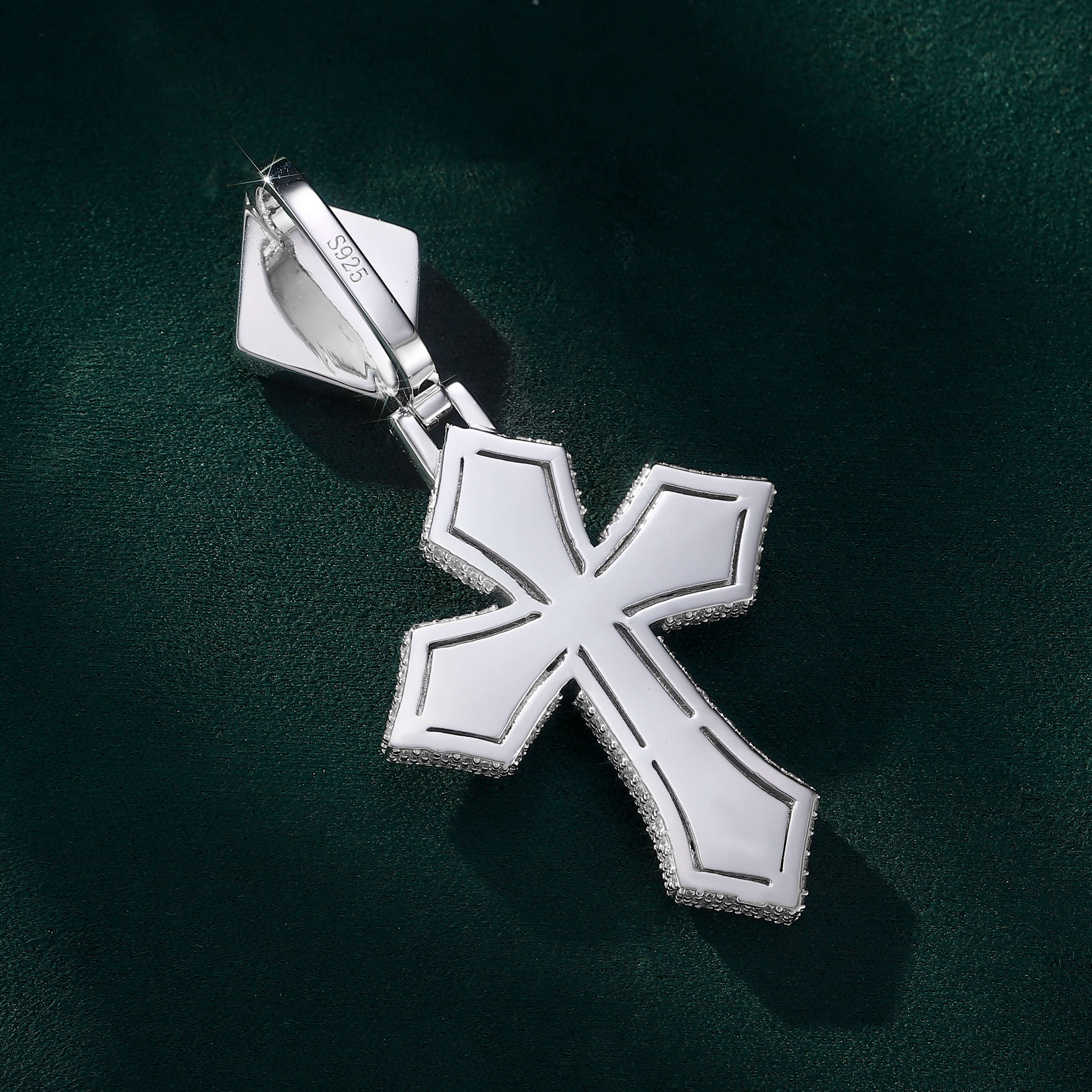 Moissanite Fancy Cut Color Cross Pendant