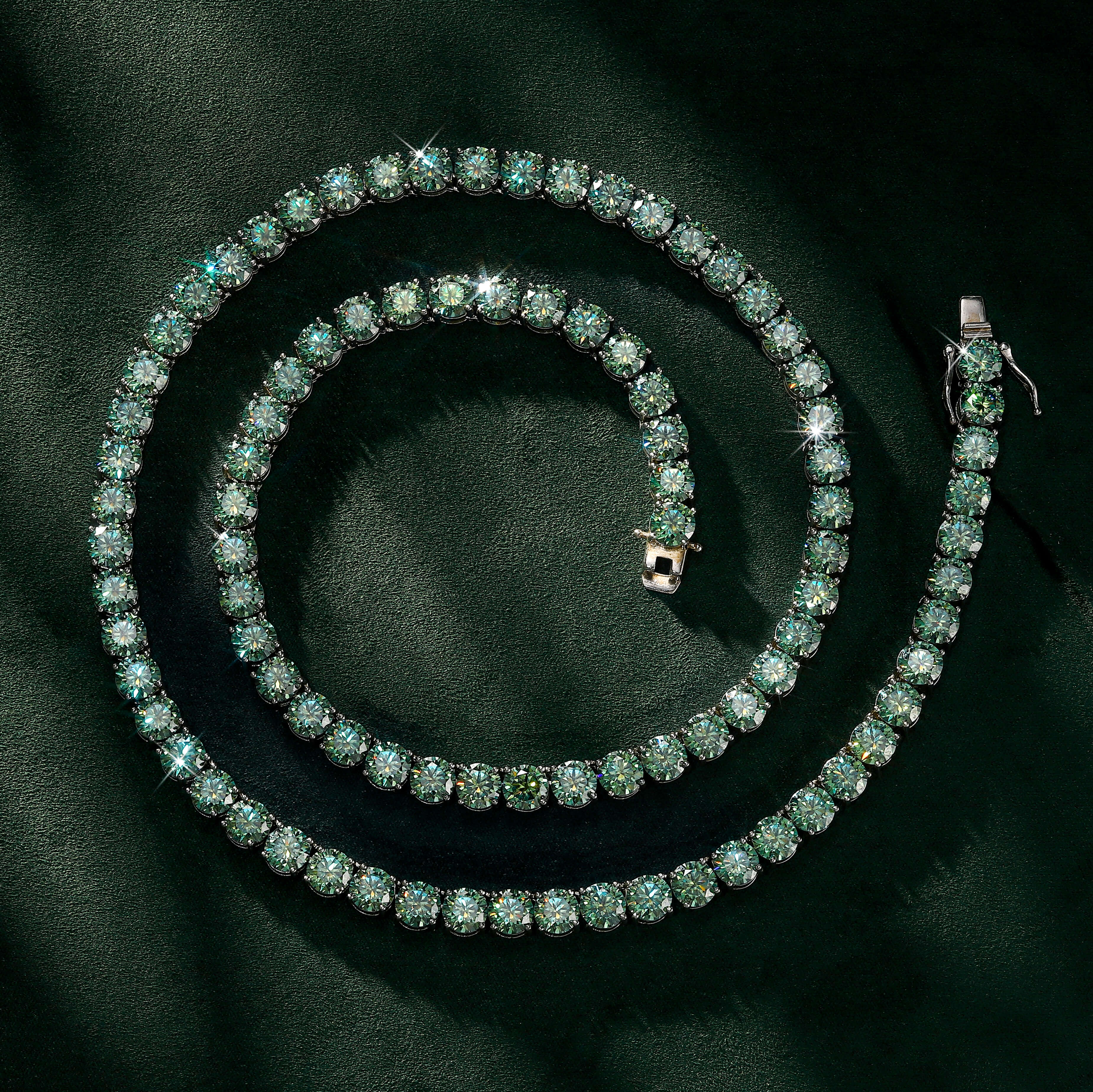 6.5mm Green Moissanite Tennis Chain – alternate product view 4