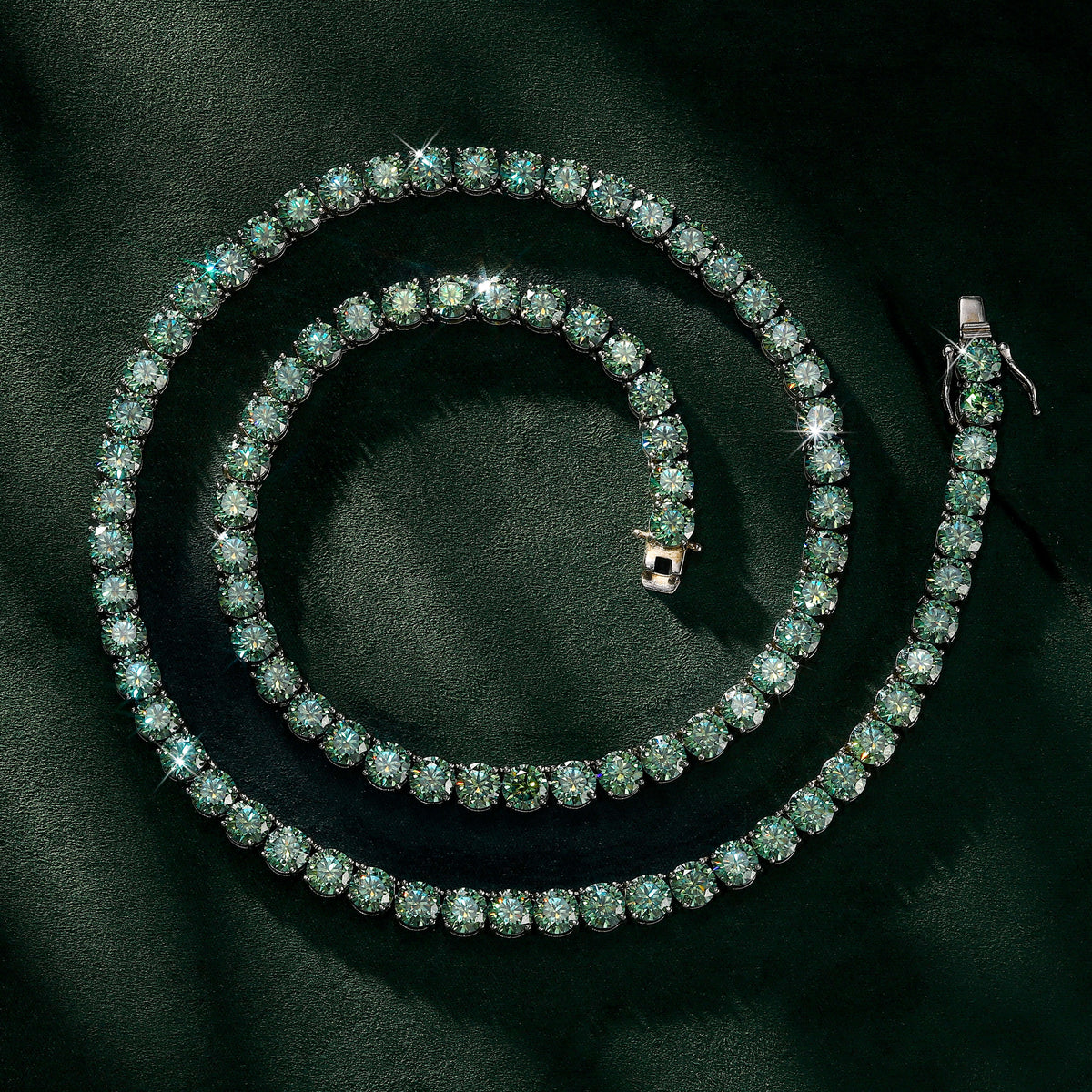 6.5mm Green Moissanite Tennis Chain – alternate product view 4