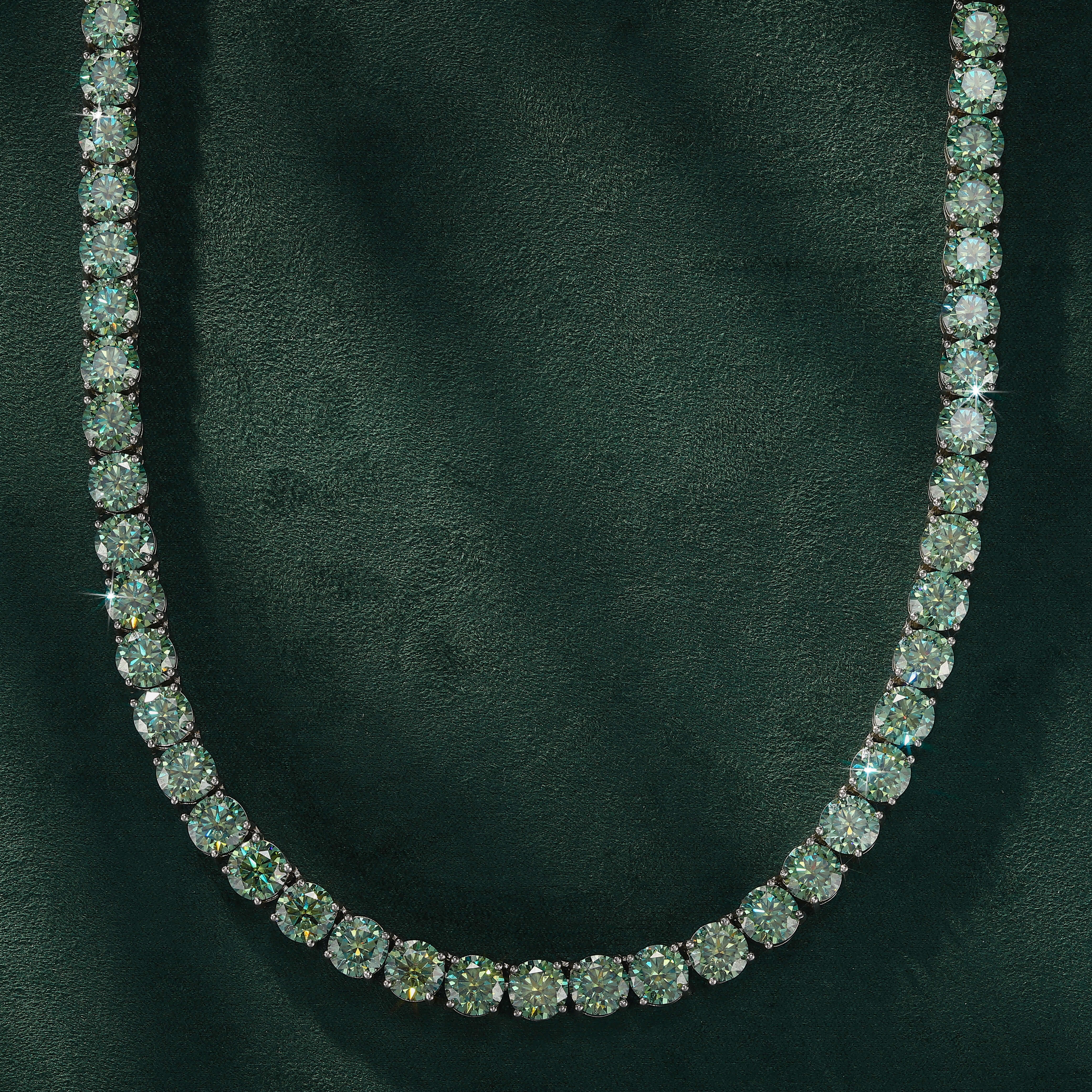 6.5mm Green Moissanite Tennis Chain – alternate product view 2