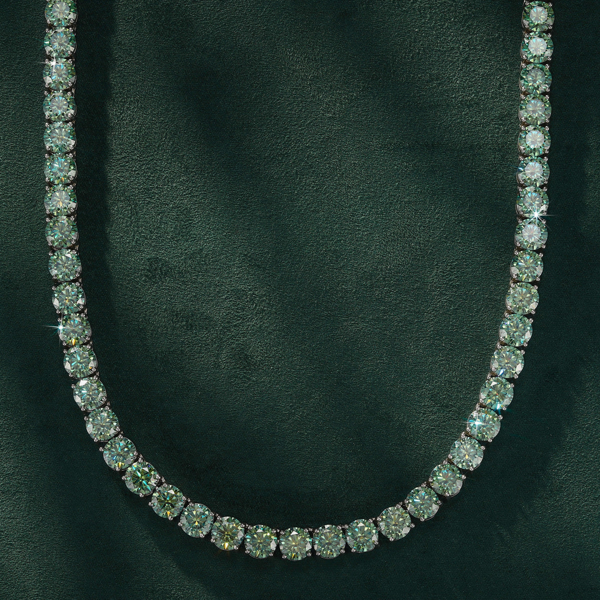 6.5mm Green Moissanite Tennis Chain – alternate product view 2
