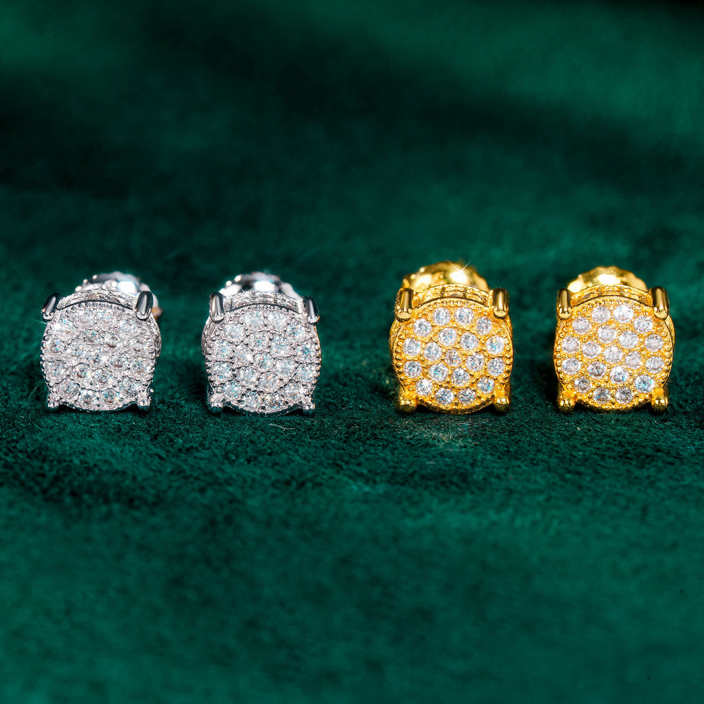 Double halo prong-set moissanite 925 silver earrings