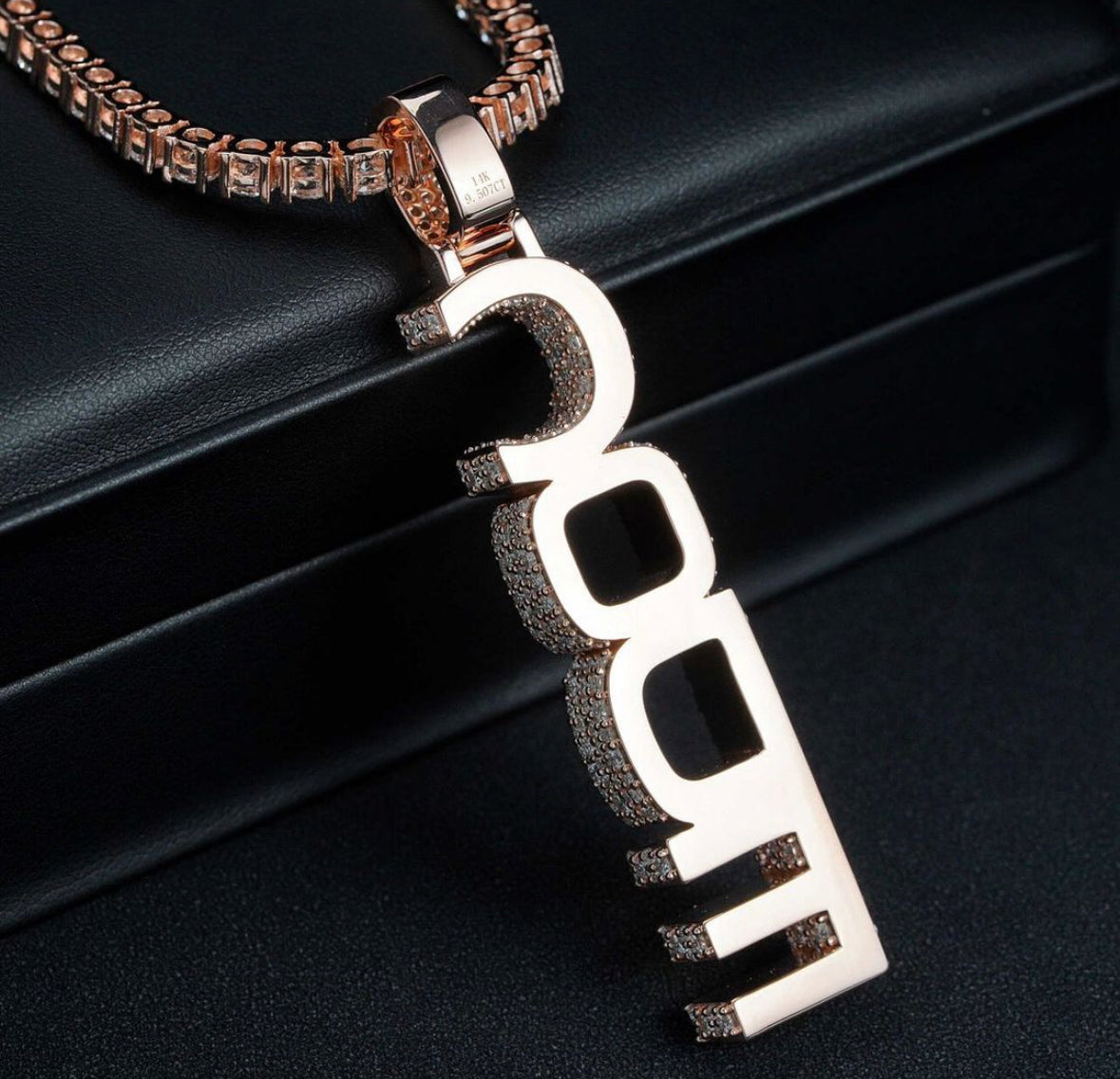 Custom Hip Hop Moissanite Vertical Stack Pendant