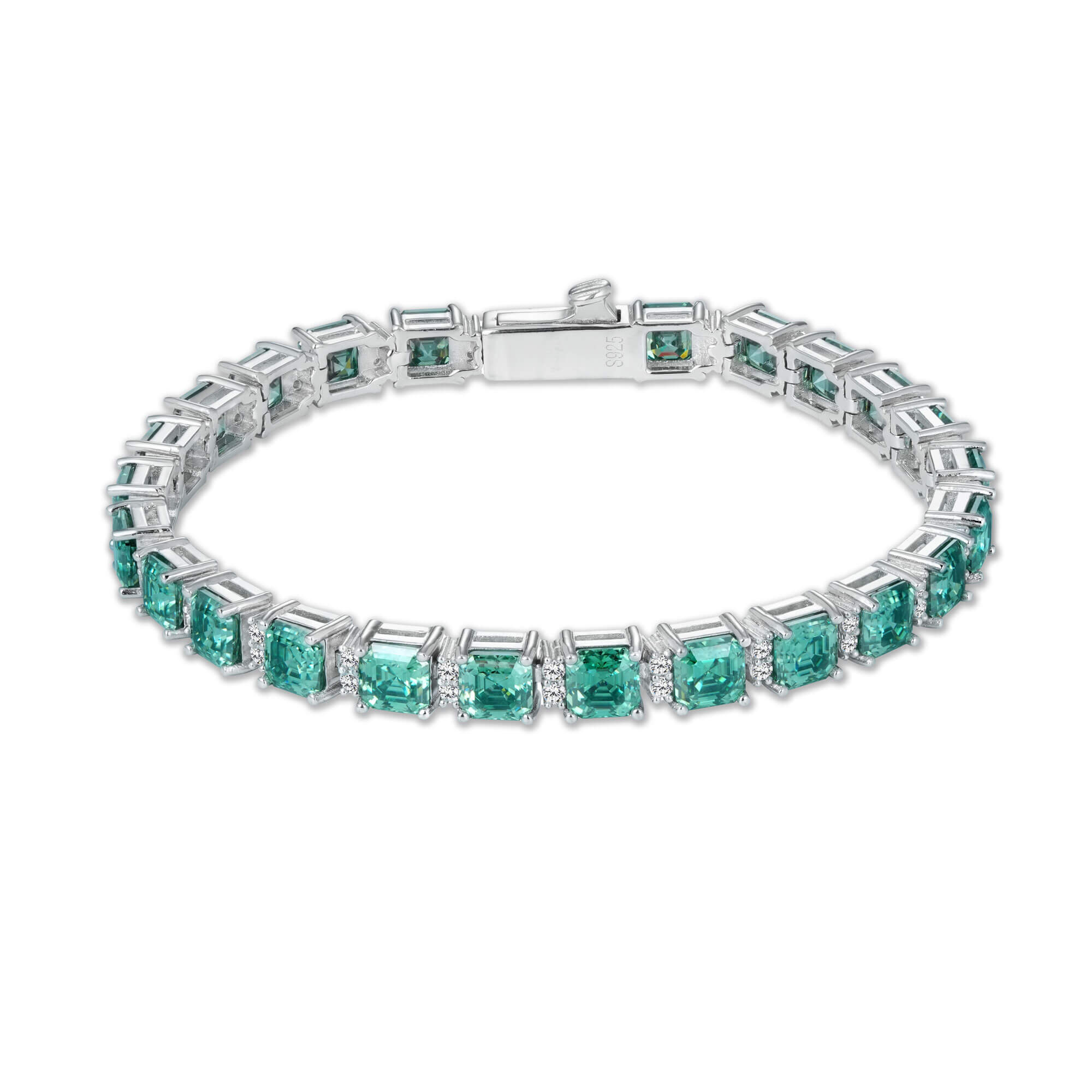 5MM Emerald Green Moissanite Tennis Bracelet – alternate product view 5