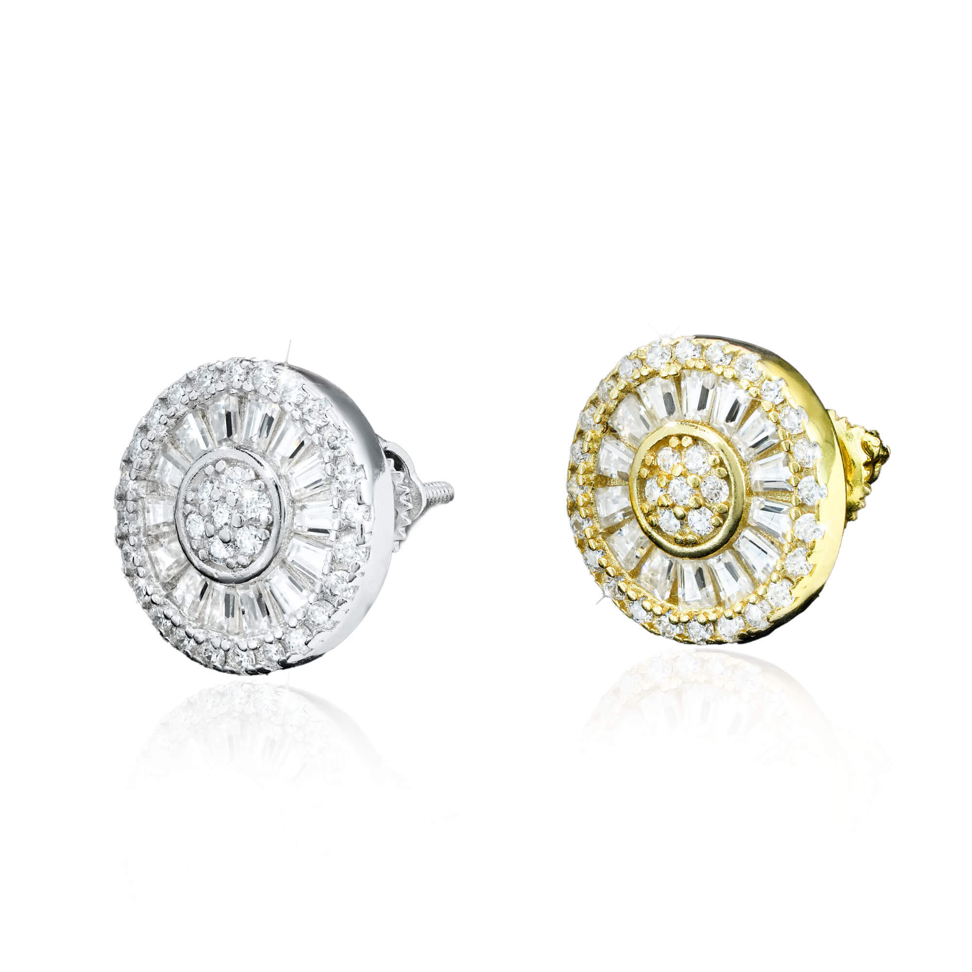 Baguette Sunburst Moissanite Stud Earrings – alternate product view 6