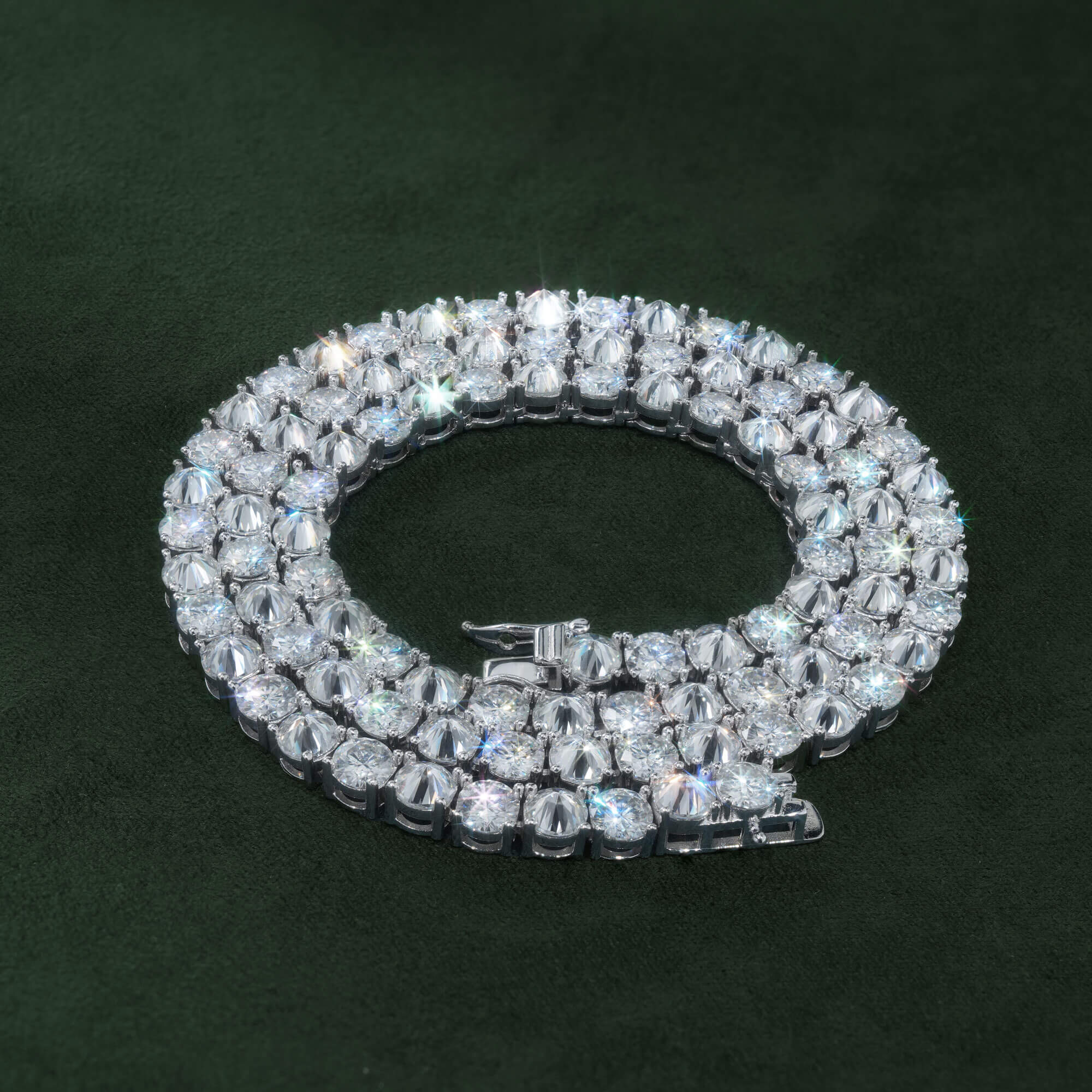 Iced Out Reverse-Set VVS Moissanite Tennis Chain