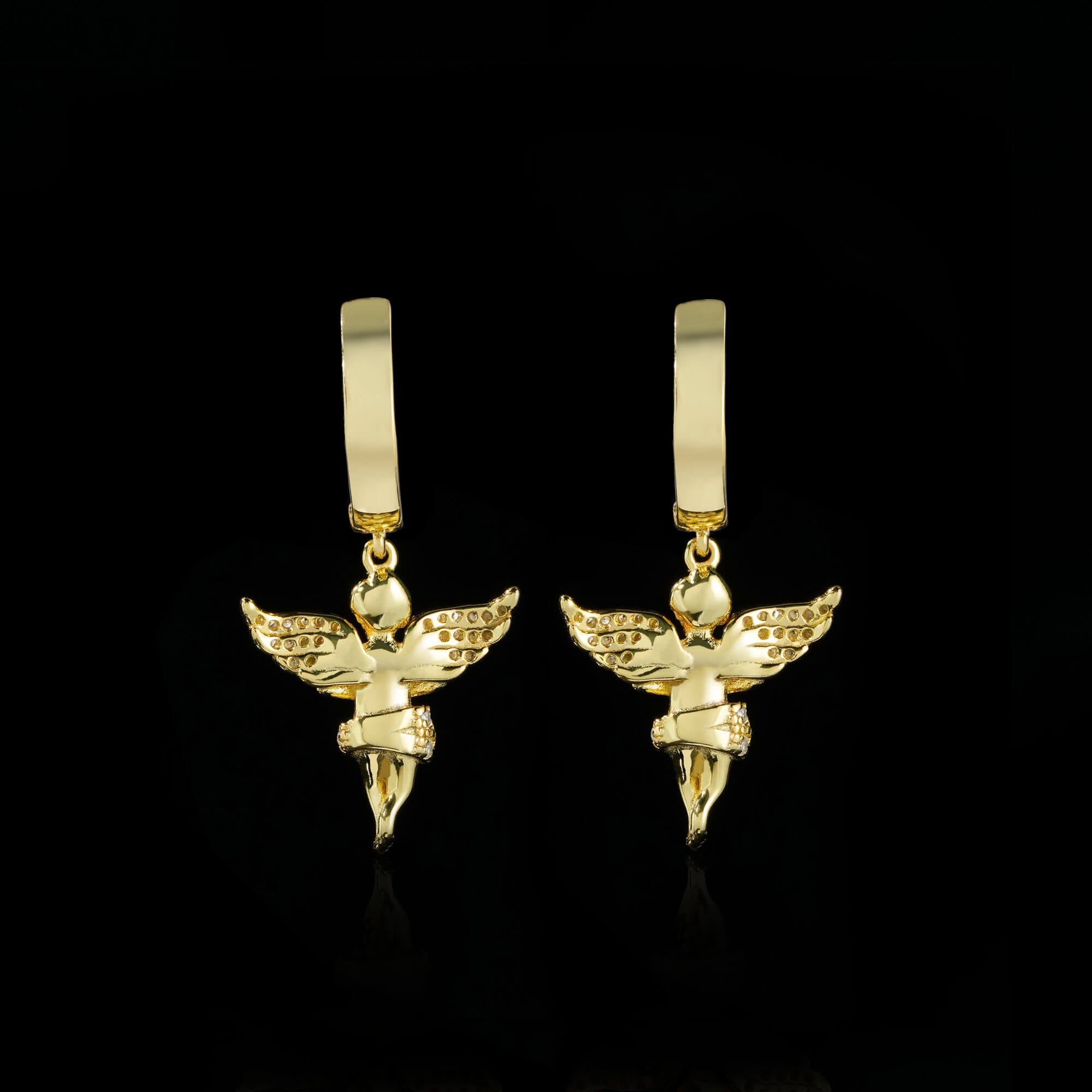 Angel Moissanite Huggie Earrings – alternate product view 4