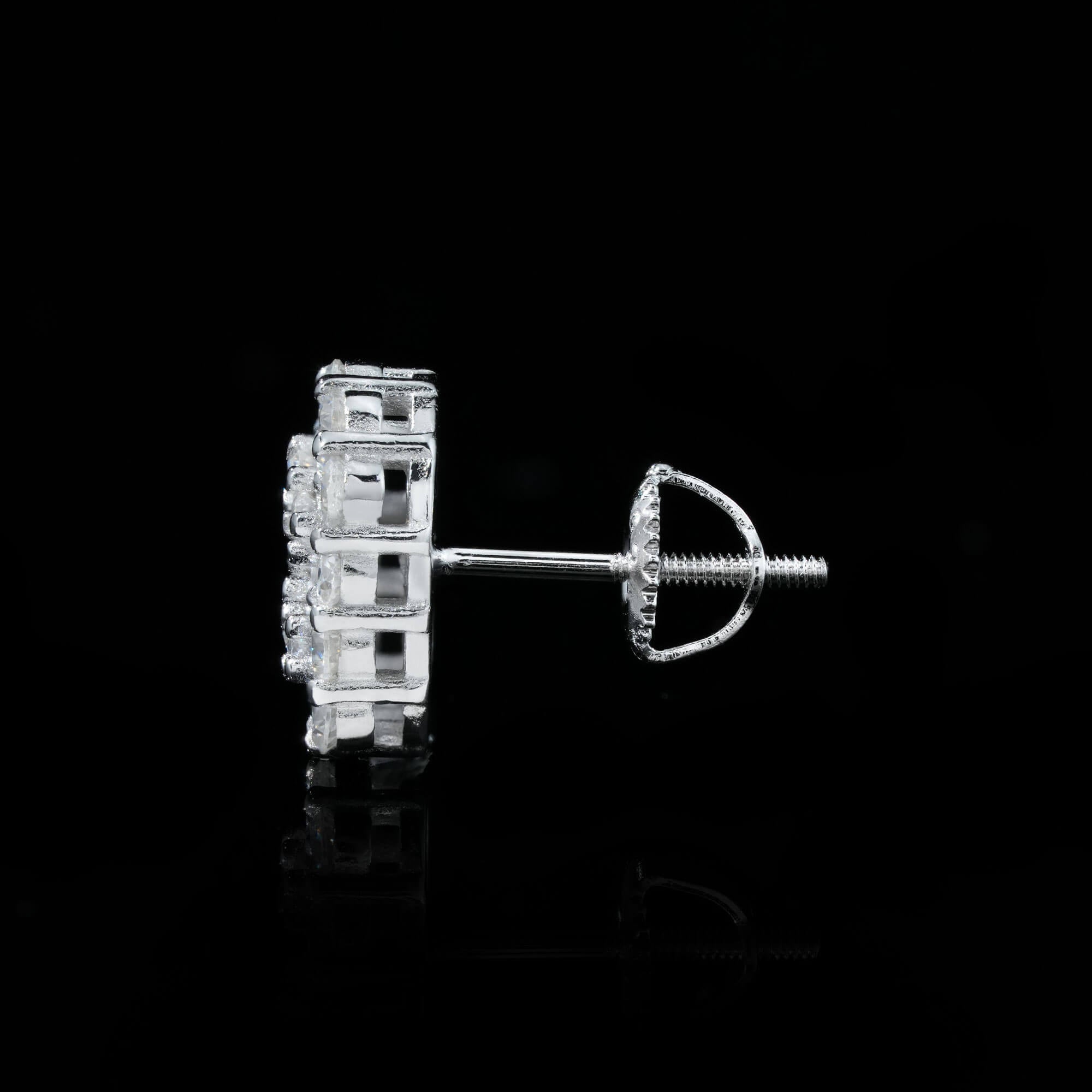 Baguette & Round Cluster Stud Earrings – alternate product view 3