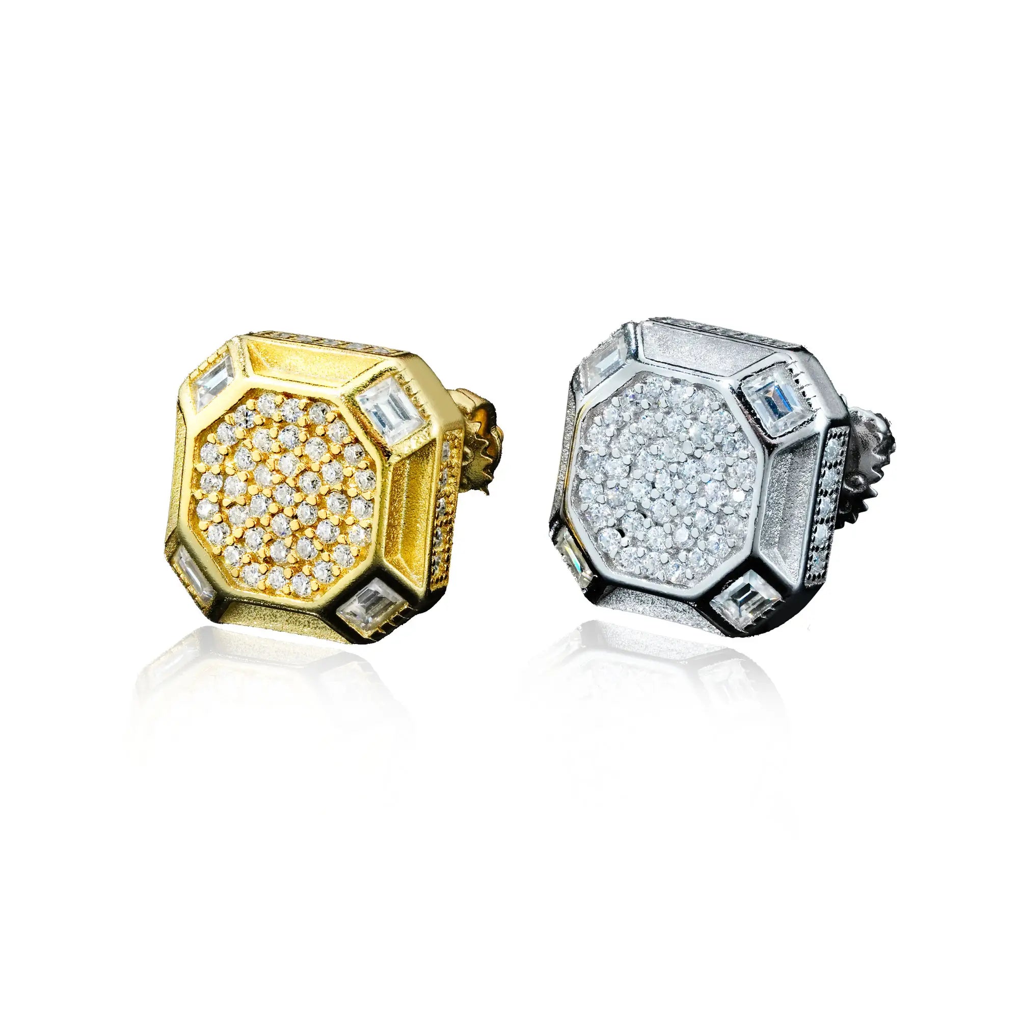 Hexagon Moissanite Stud Earrings – alternate product view 6