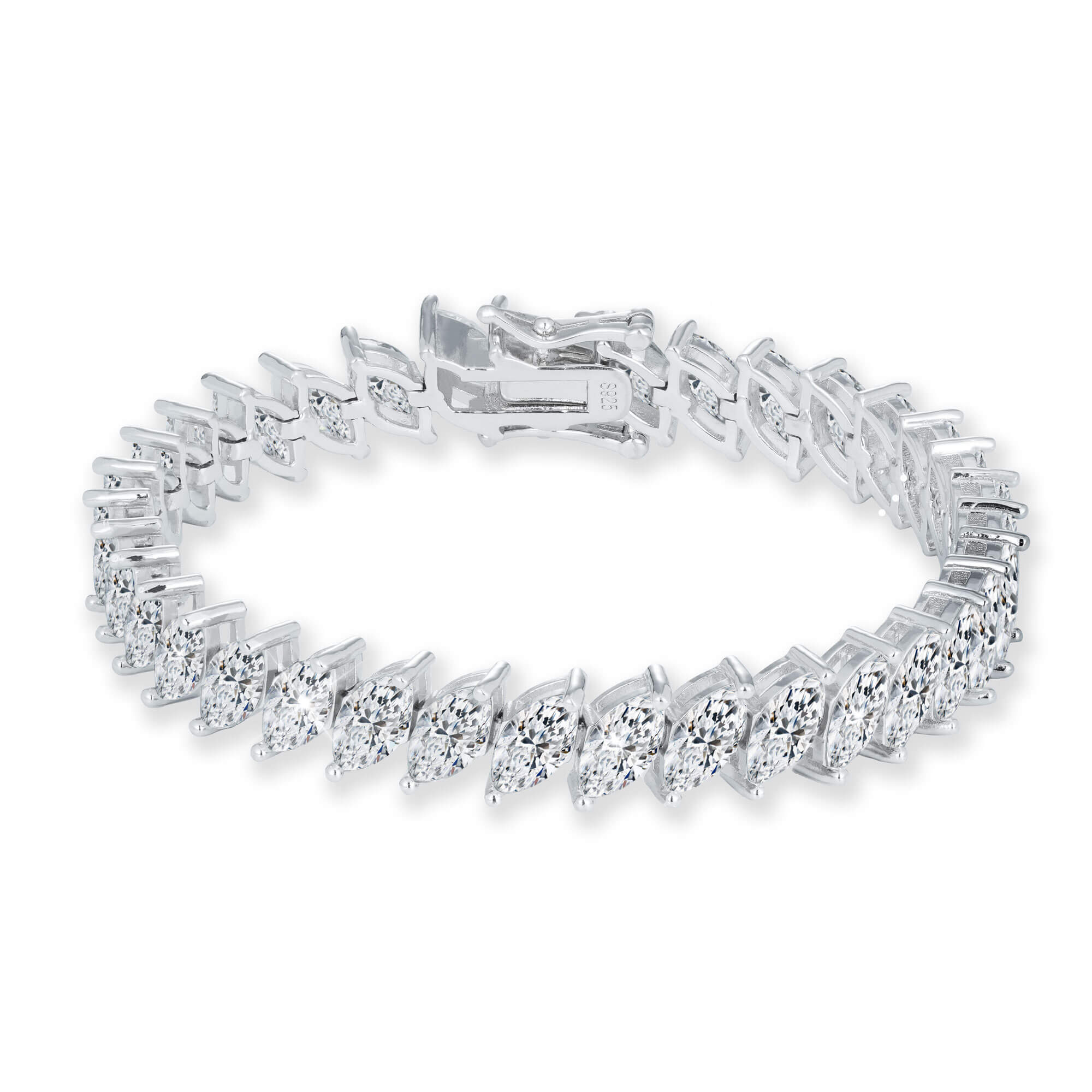Marquise Cut VVS Moissanite Tennis Bracelet – alternate product view 3