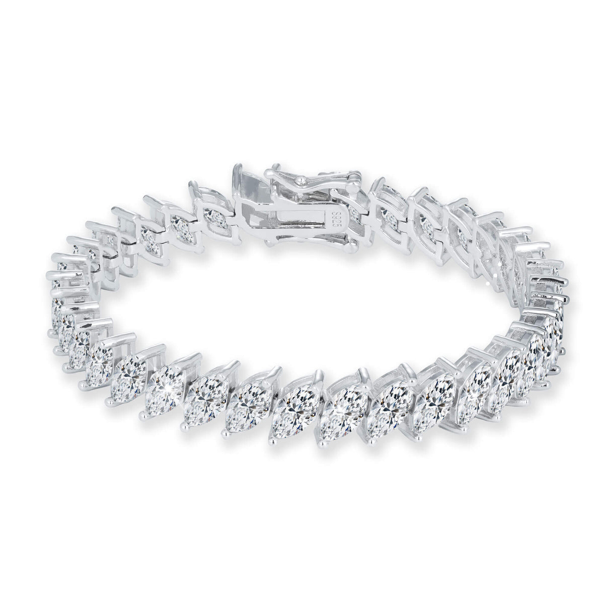 Marquise Cut VVS Moissanite Tennis Bracelet – alternate product view 3