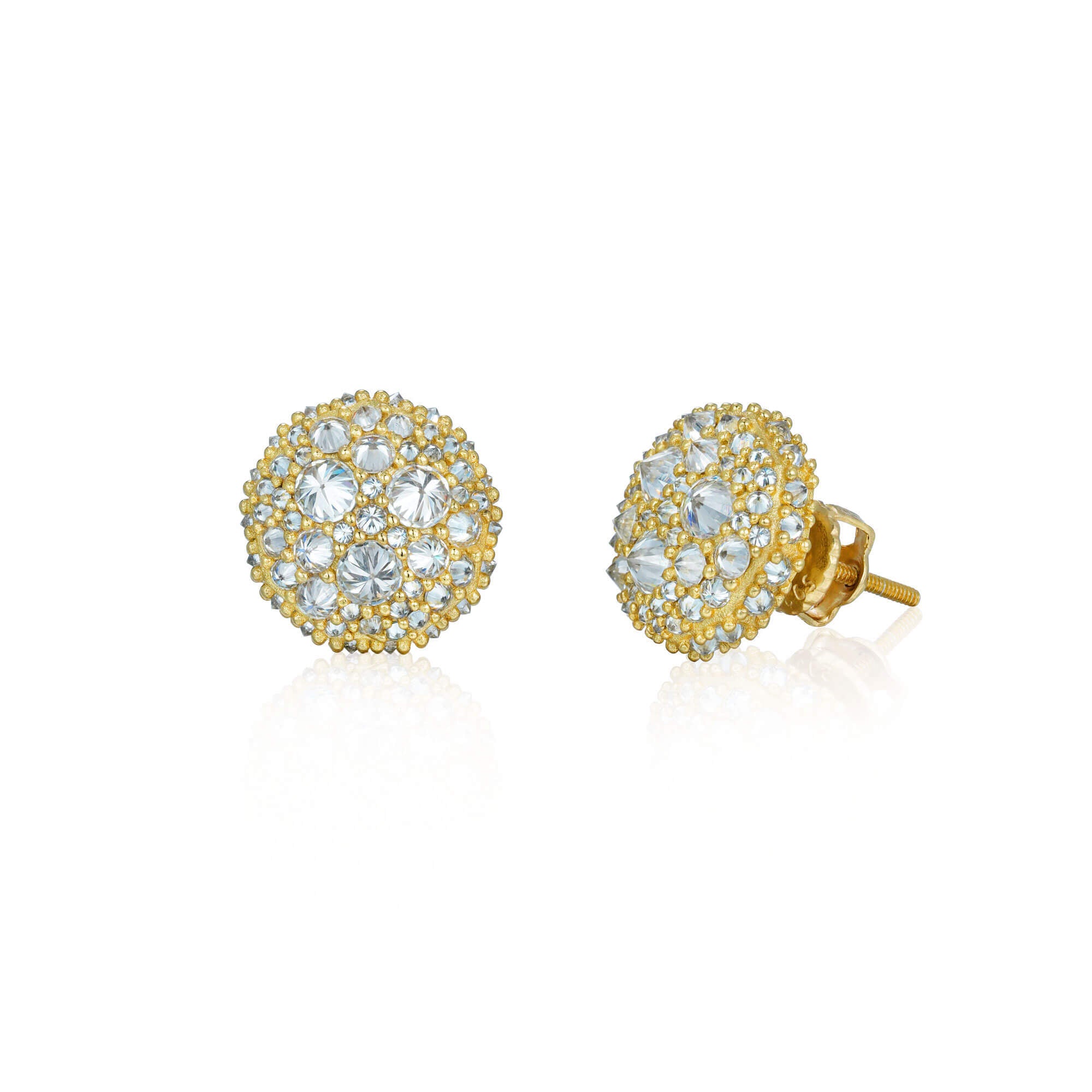 12MM Nine-Sided Cluster VVS Moissanite Stud Earrings – alternate product view 7
