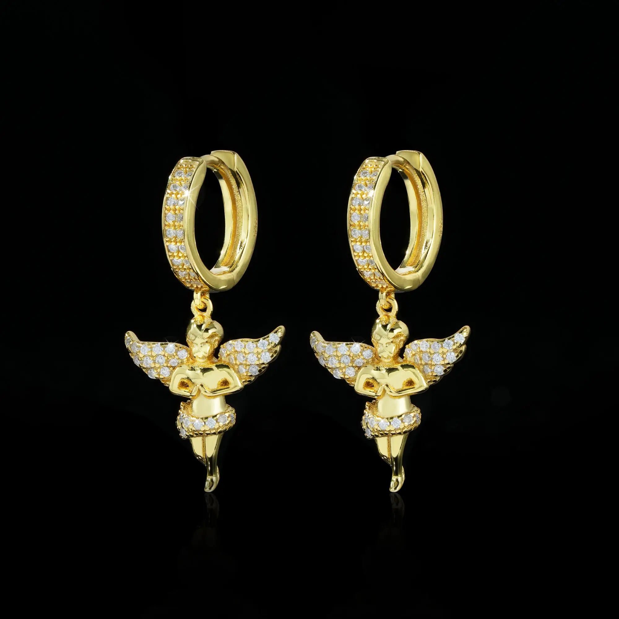 Angel Moissanite Huggie Earrings – alternate product view 5