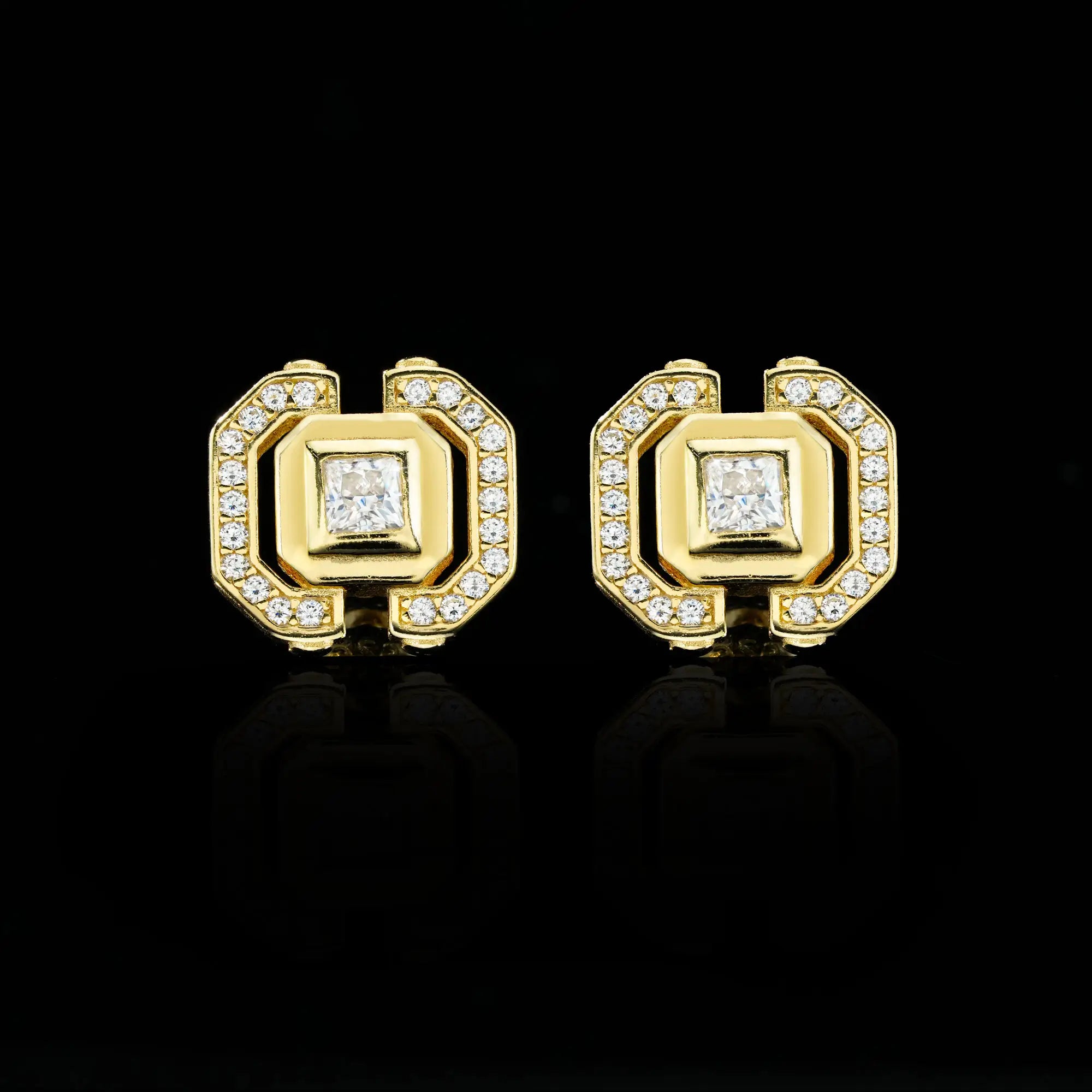 Princess Cut Moissanite Stud Earrings – alternate product view 5