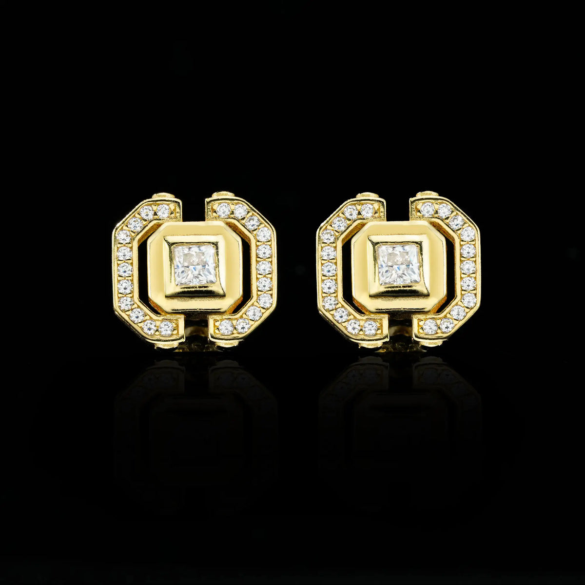 Princess Cut Moissanite Stud Earrings – alternate product view 5