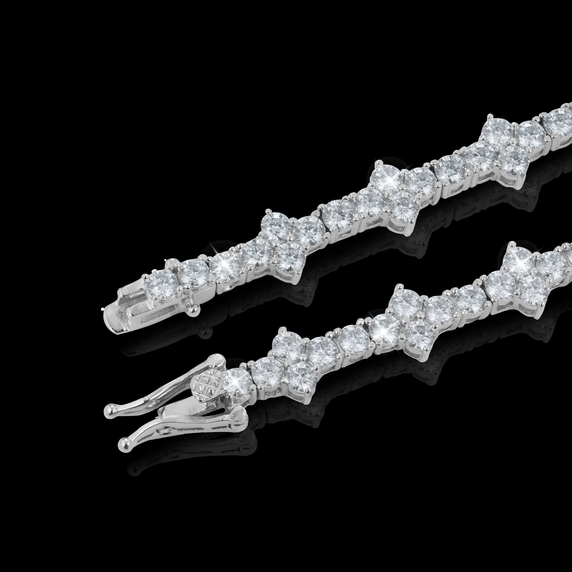 3MM Cross VVS Moissanite Tennis Bracelet – alternate product view 2