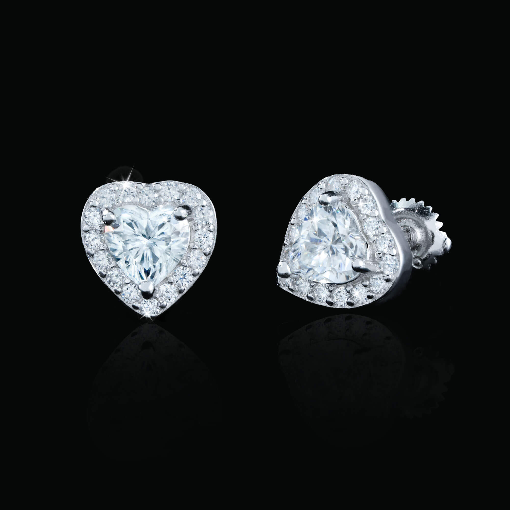 Heart Cut Moissanite Stud Earrings – alternate product view 5