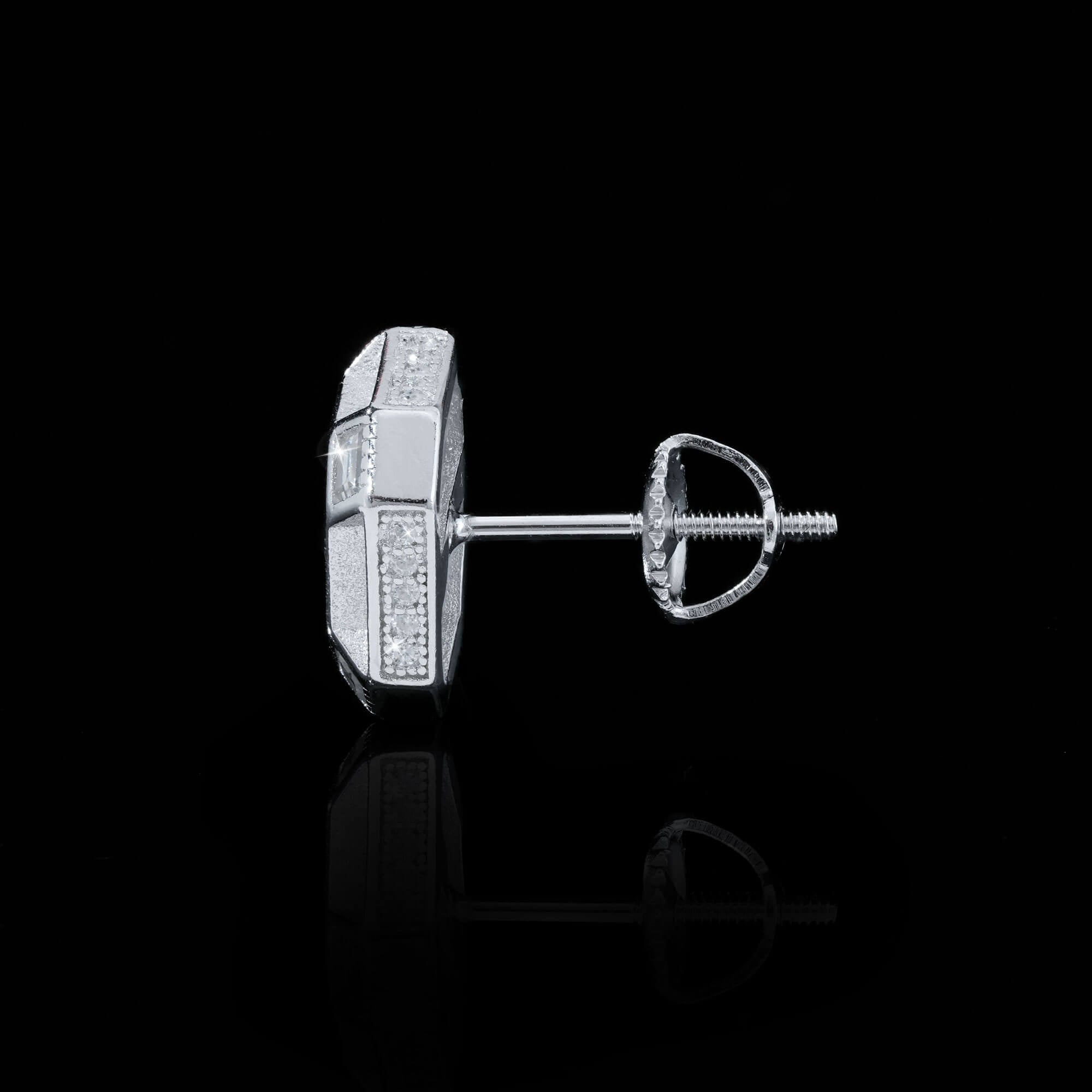 Hexagon Moissanite Stud Earrings – alternate product view 4